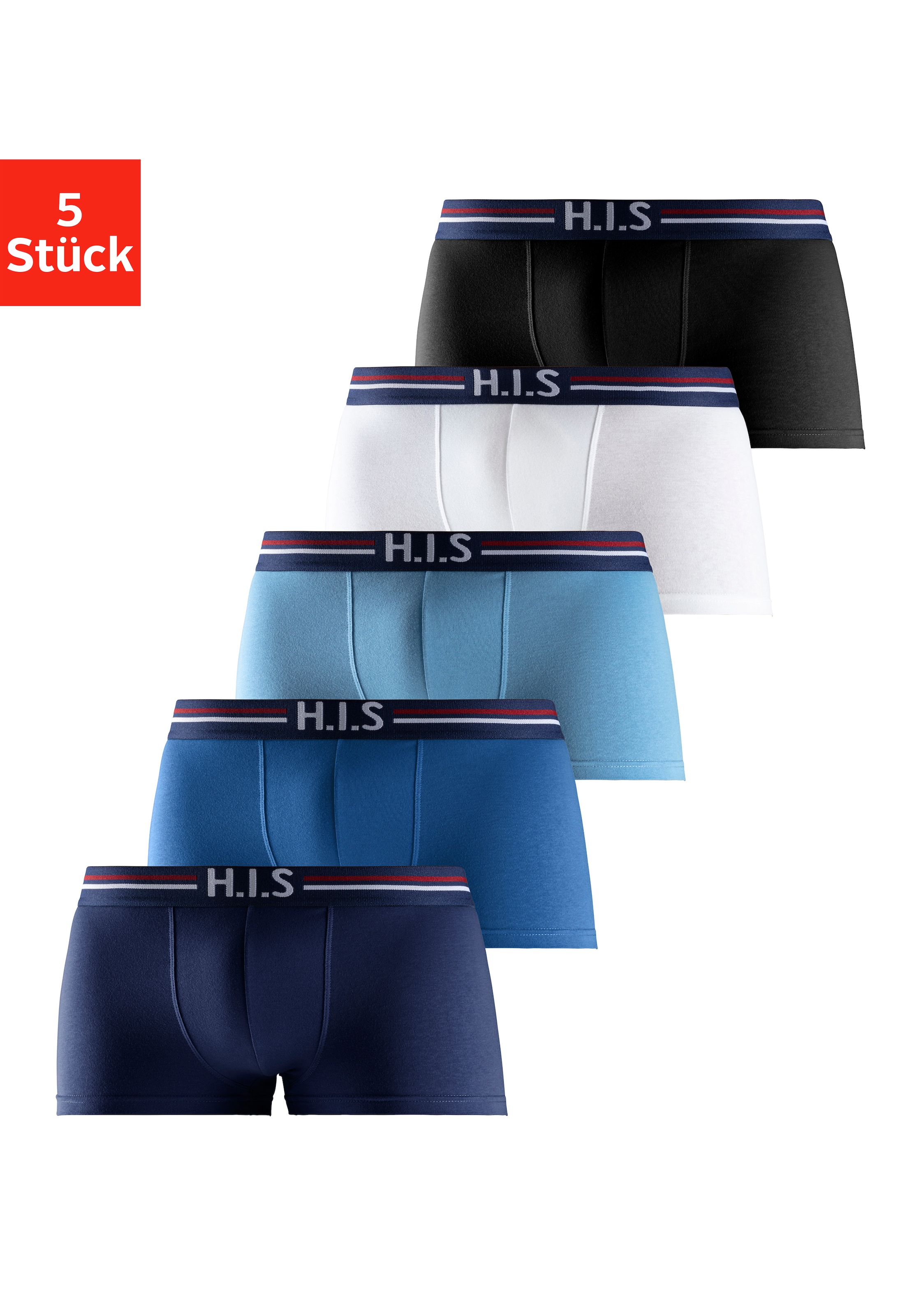 H.I.S Hipster Packung, 5 Stk. tlg., knapp sitzende Boxershorts mit Streifen günstig online kaufen