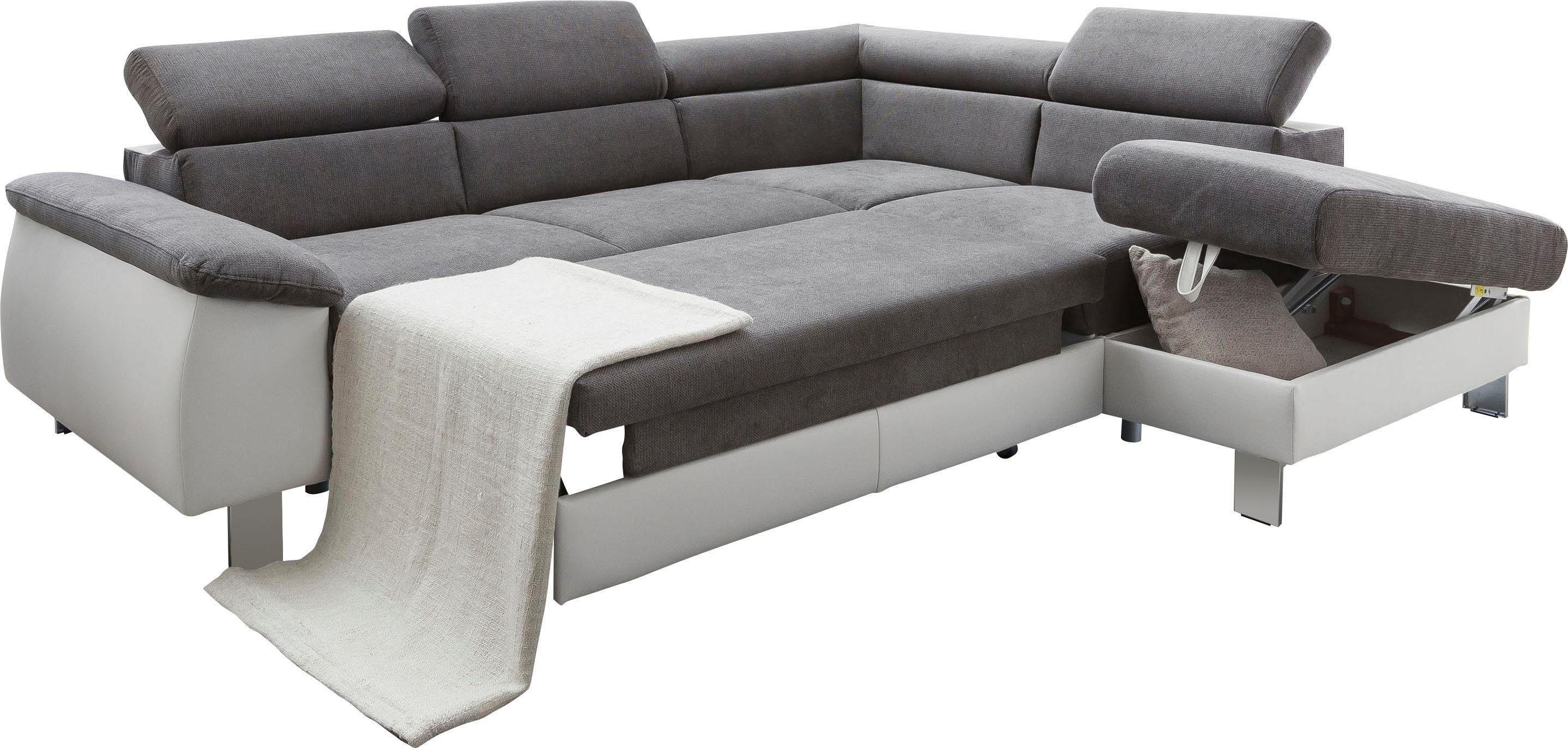 Thumbnail - COTTA Polstergarnitur "Komaris L-Form, B: 249 bzw. 100 cm (Set: Ecksofa & Hocker)" Set, mit Kopfteilverstellung, optiona...