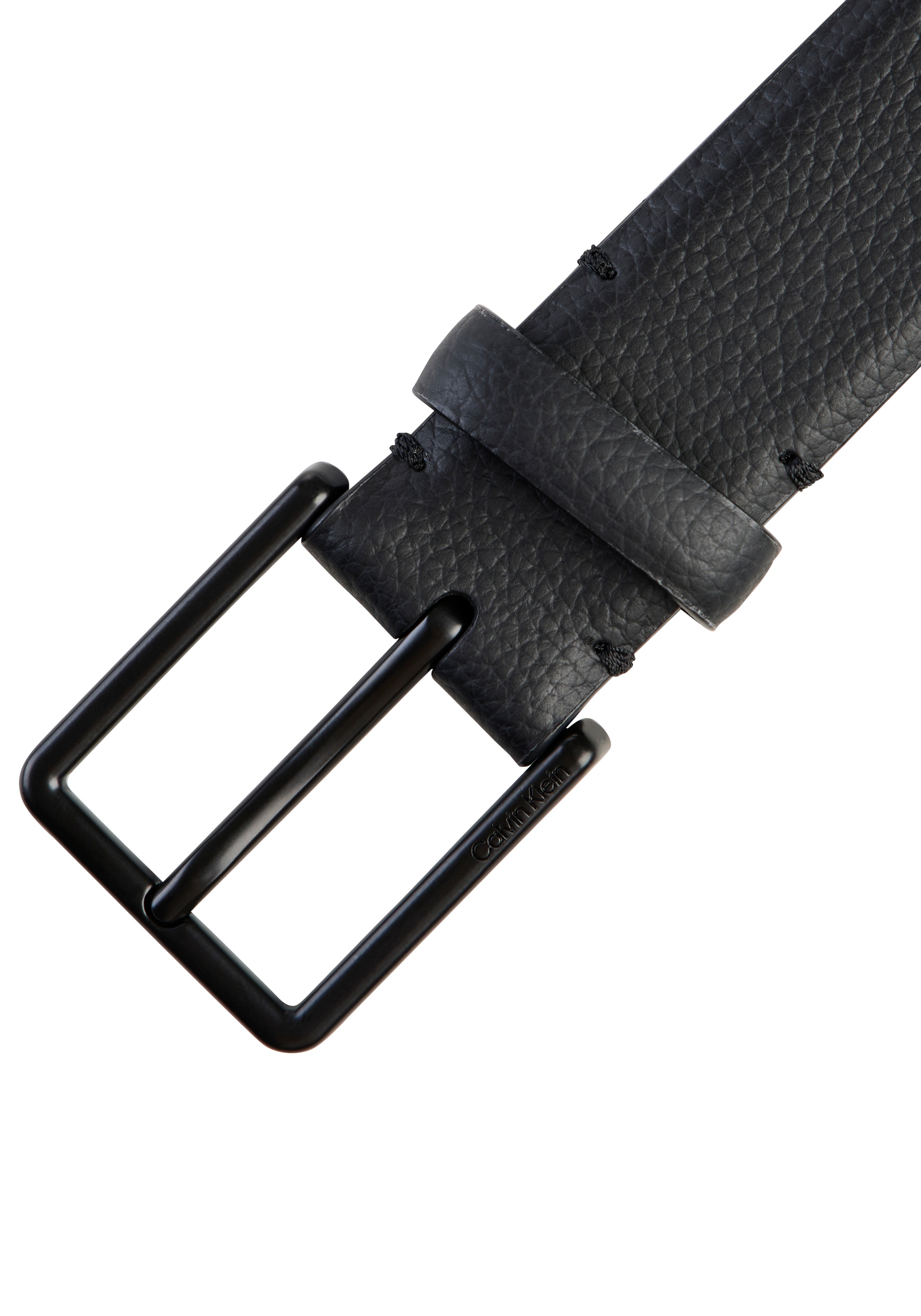 Calvin Klein Ledergürtel »WARMTH BUCKLE PEBBLE 35MM FIXED« Größenverstellbar mit Metallschließe