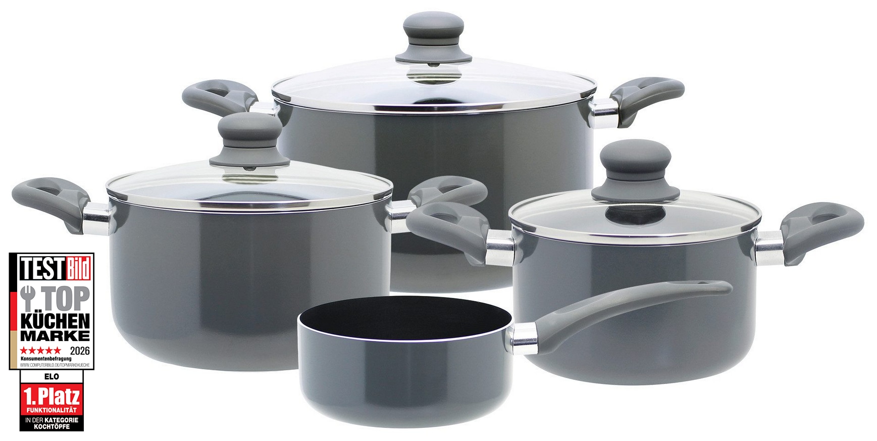 Elo Topf-Set "Rhino Topfset 4-teilig" Set, 7 Stk. tlg. Aluminium