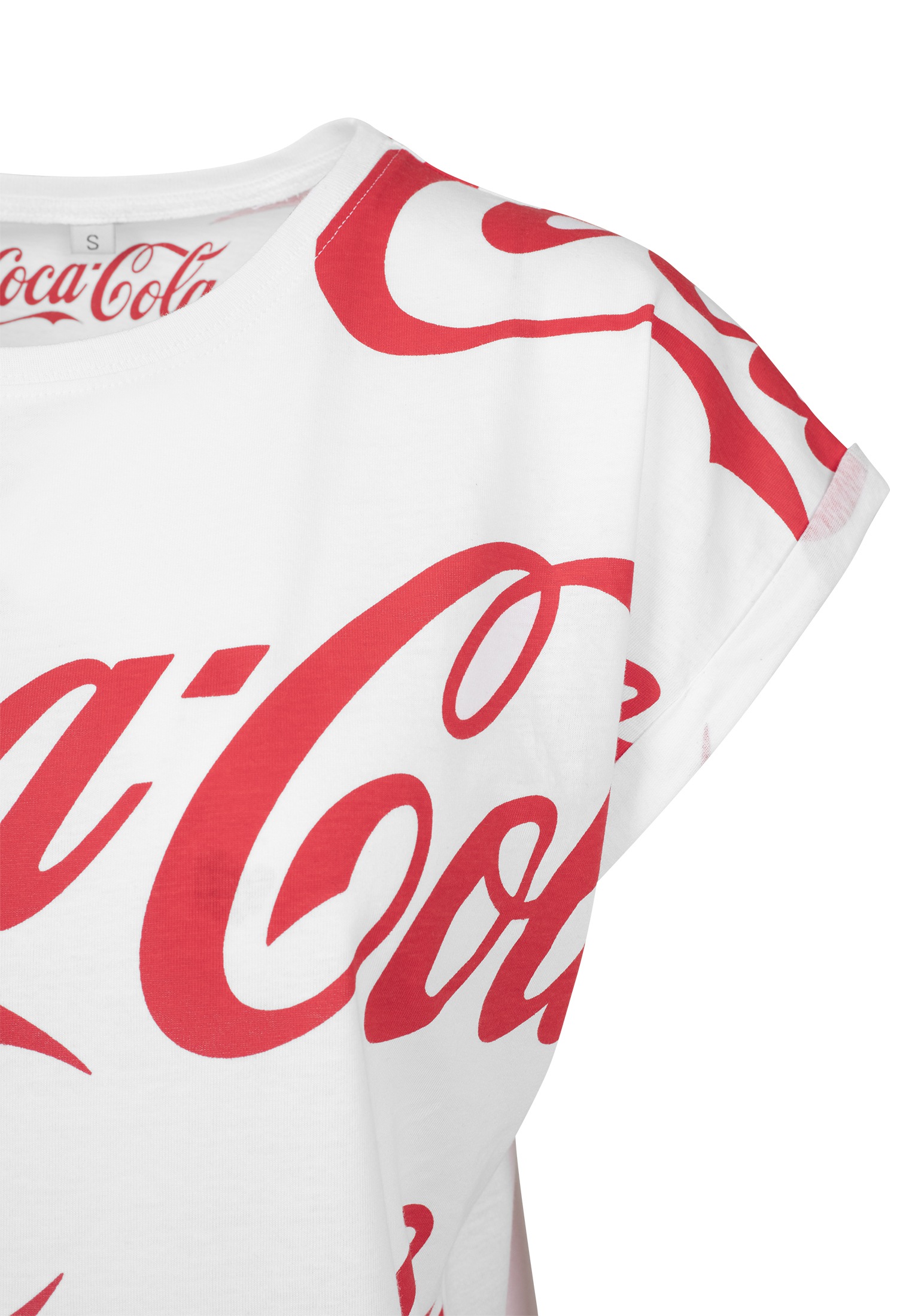 Merchcode Kurzarmshirt »Merchcode Damen Ladies Coca Cola AOP Tee«, (1 tlg.)