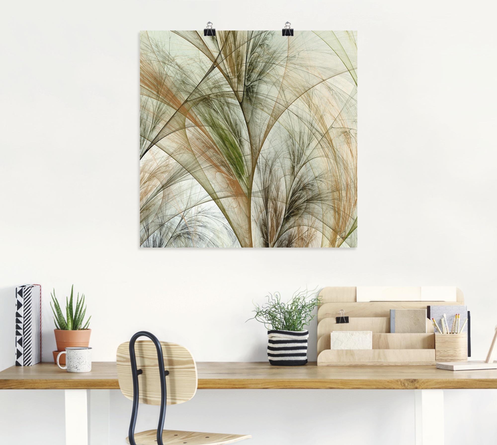 Artland Wandbild "Fraktales Gras IV", Gräser, (1 St.), als Leinwandbild, Po günstig online kaufen