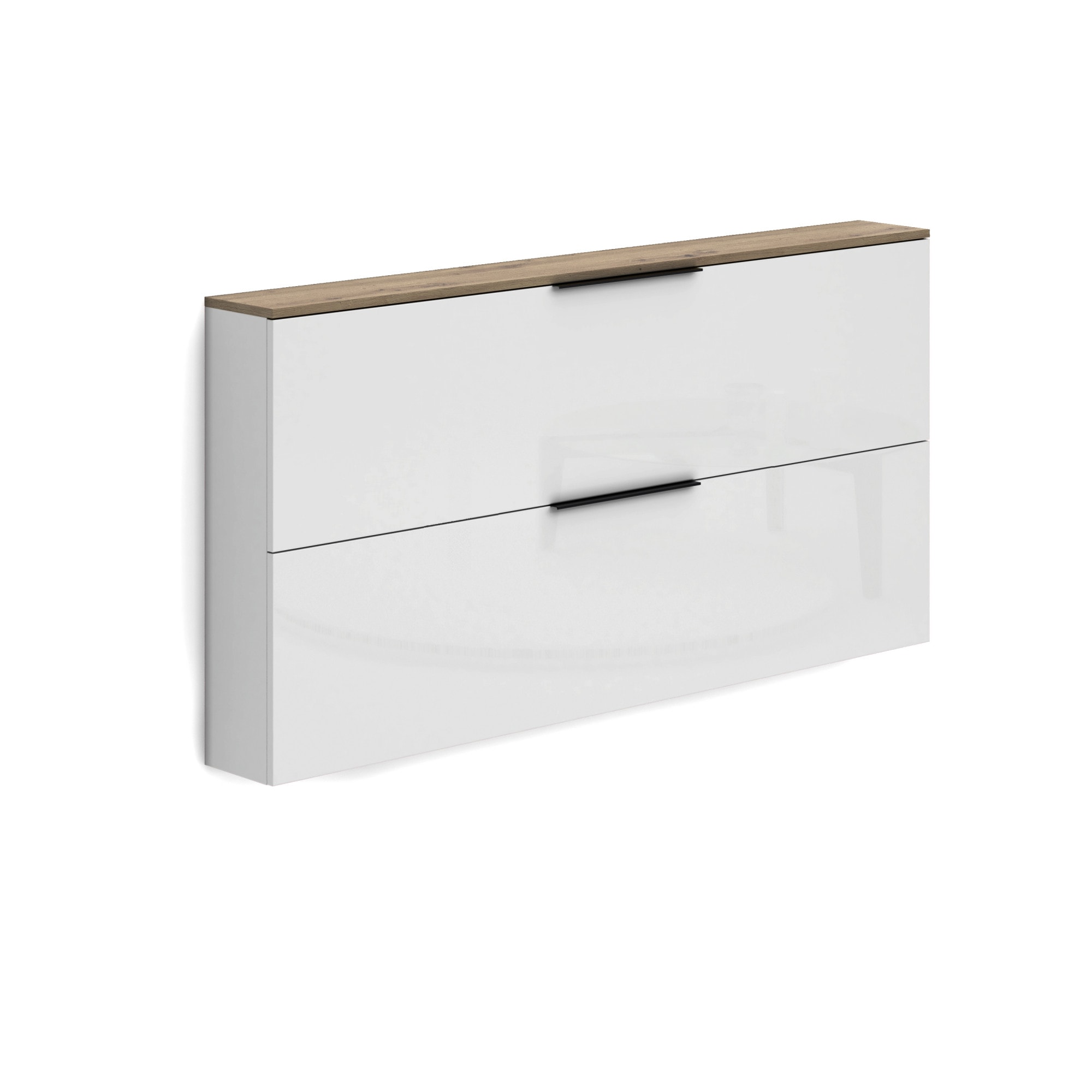 Home affaire Schuhschrank "SPACE, Schuhkipper, Schuhschrank,Schuhkommode, nur 19 cm Tief" Ideal für schmale Flure, Breite 160 cm, Made in Italy, Hochglanzlack