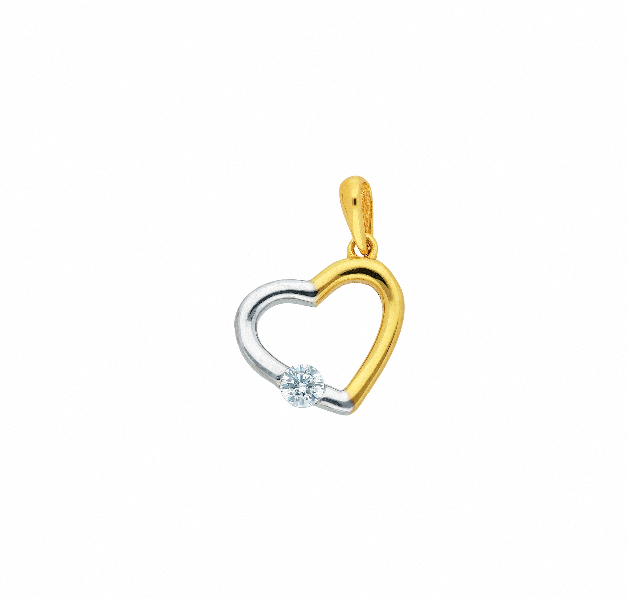 "Herzkette ADELIA ́S ""Halskette - Herzkette mit Anhänger Herz mit Zirkonia aus 333"", gold, Halsketten, Damen, Gelbgold 333 Gold, Gelbgold 333, Gold