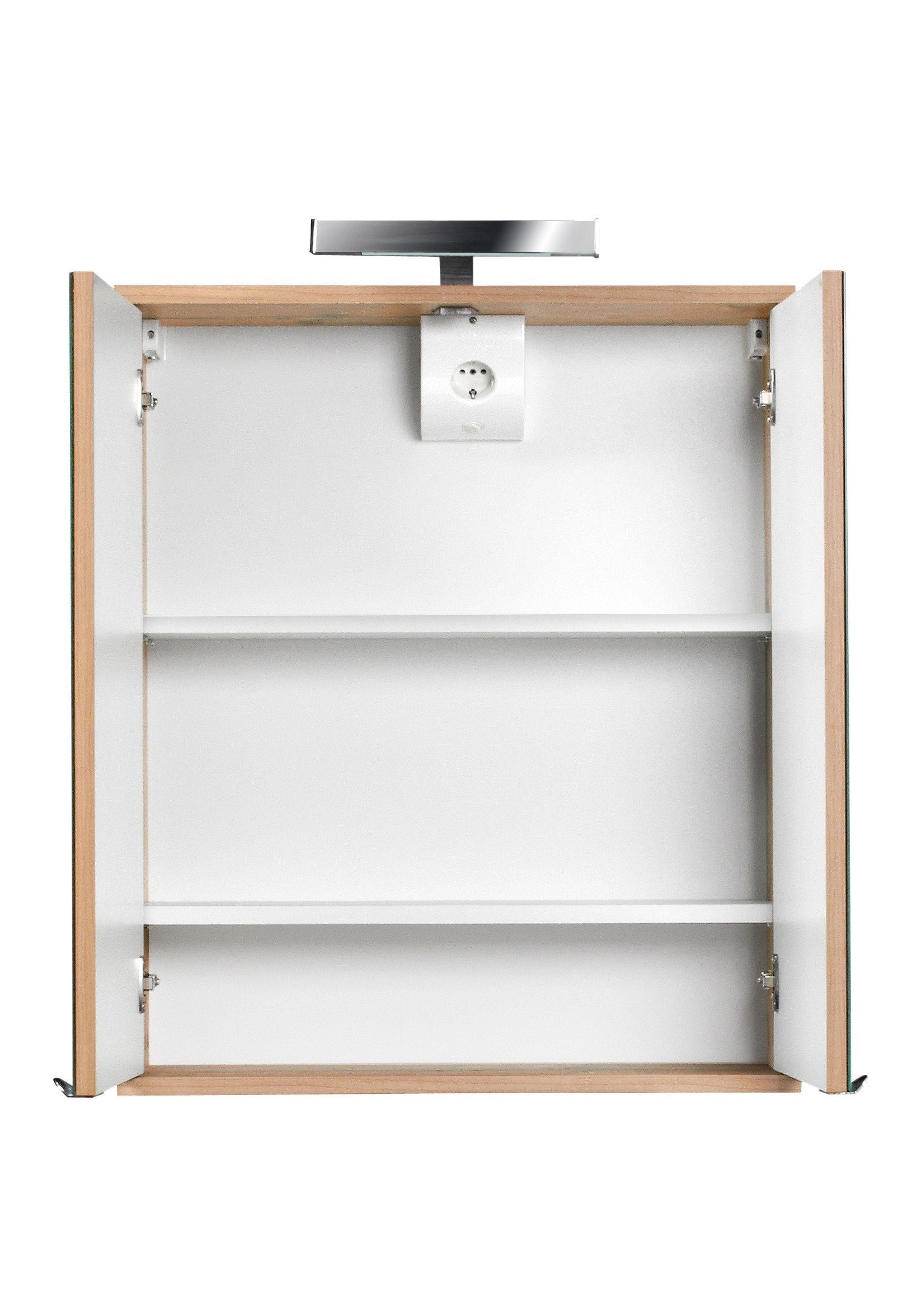 Schildmeyer Spiegelschrank »Isola«, Breite 60 cm, 2-türig, LED-Beleuchtung, Schalter-/Steckdosenbox