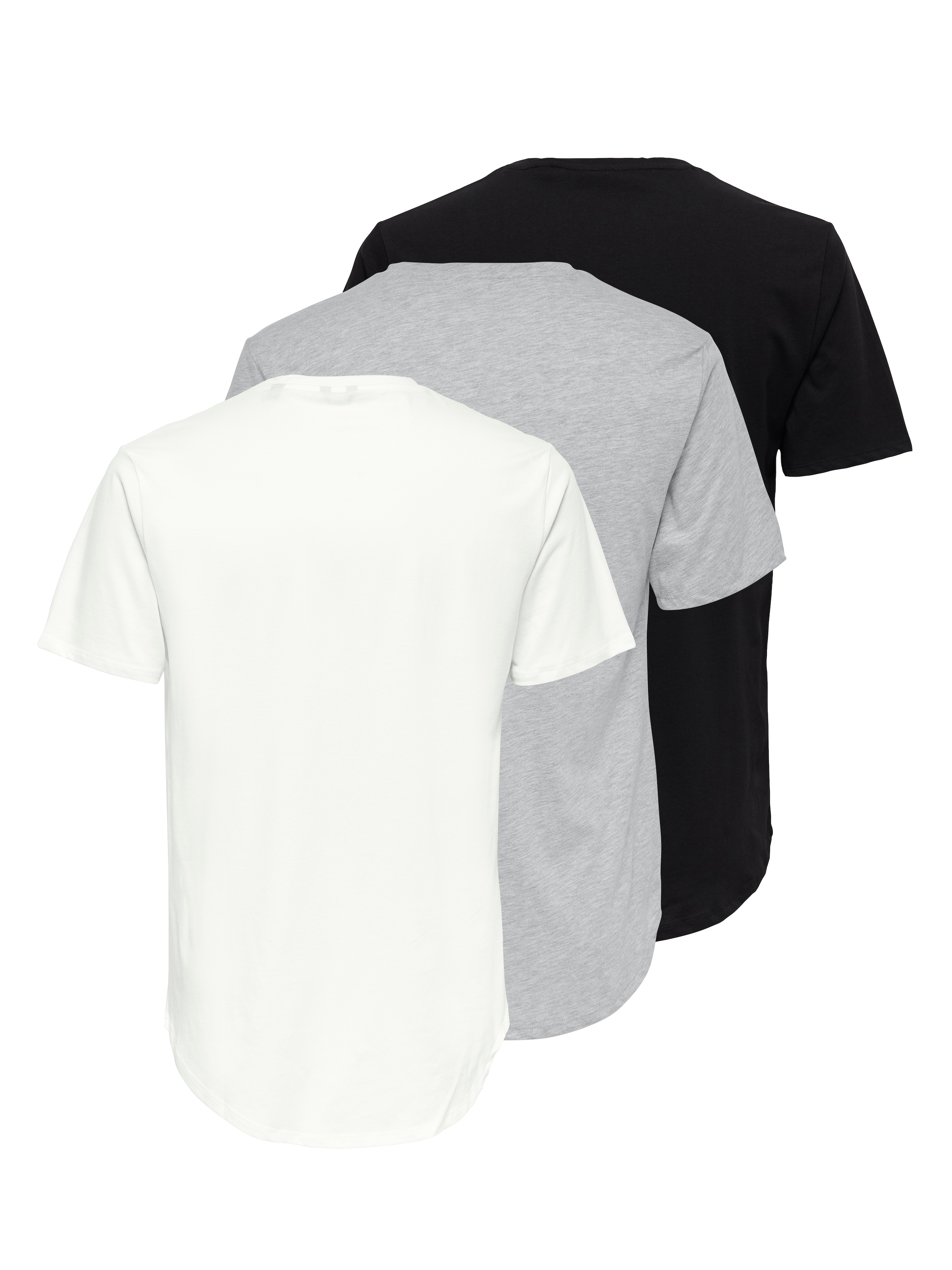 ONLY & SONS Rundhalsshirt »ONSMATT LONGY SS TEE 3-PACK«, (Packung, 3 tlg.)