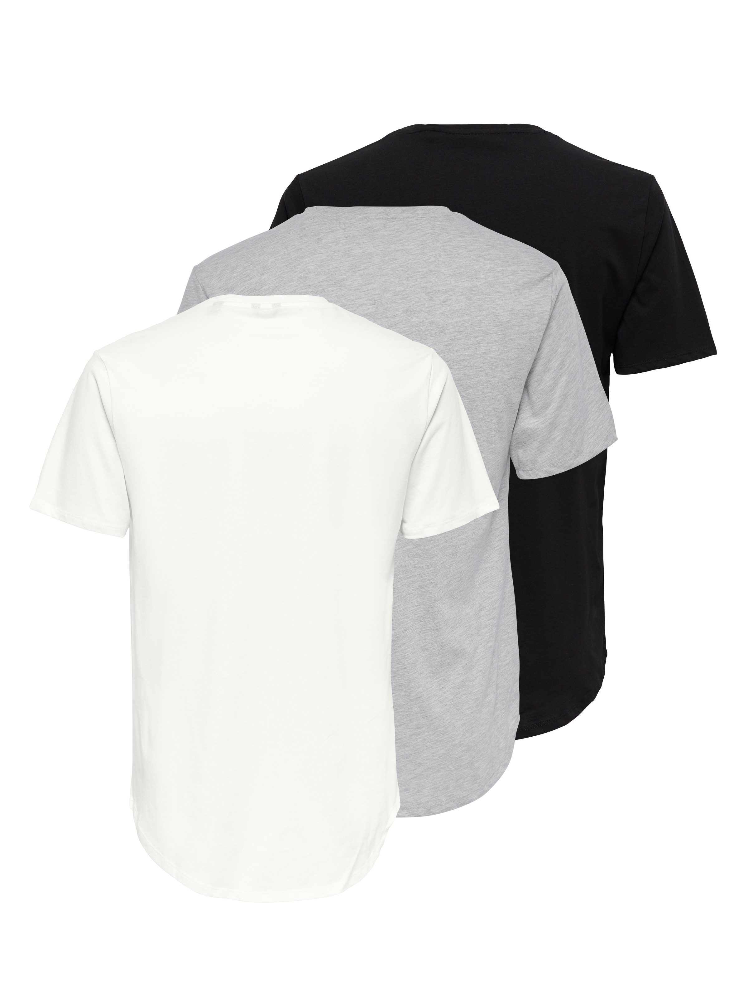 ONLY & SONS Rundhalsshirt "ONSMATT LONGY SS TEE 3-PACK" Packung, 3 Stk. tlg günstig online kaufen