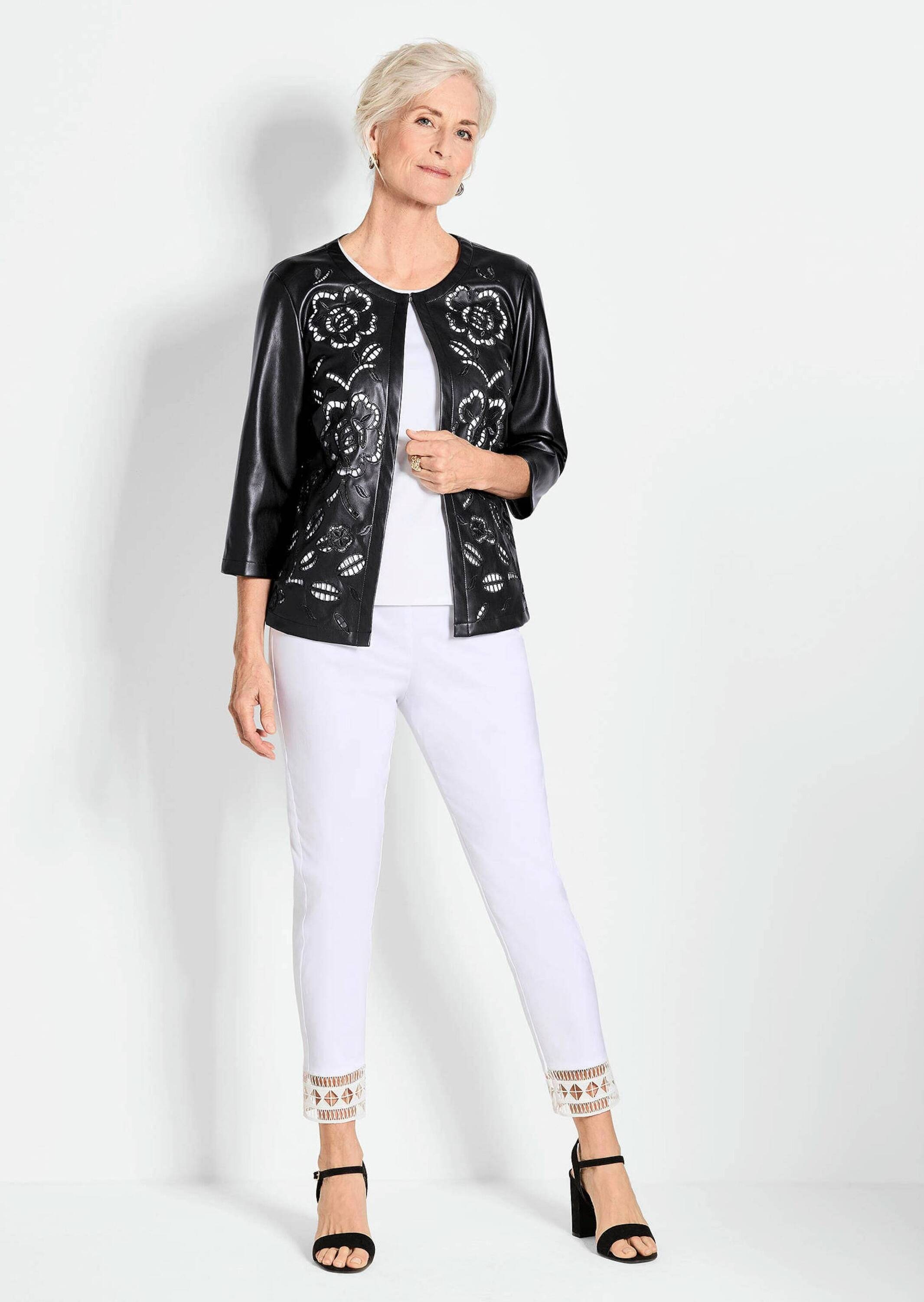 GOLDNER Kurzjacke "Kurzjacke in Lederoptik mit Lochstickerei" günstig online kaufen