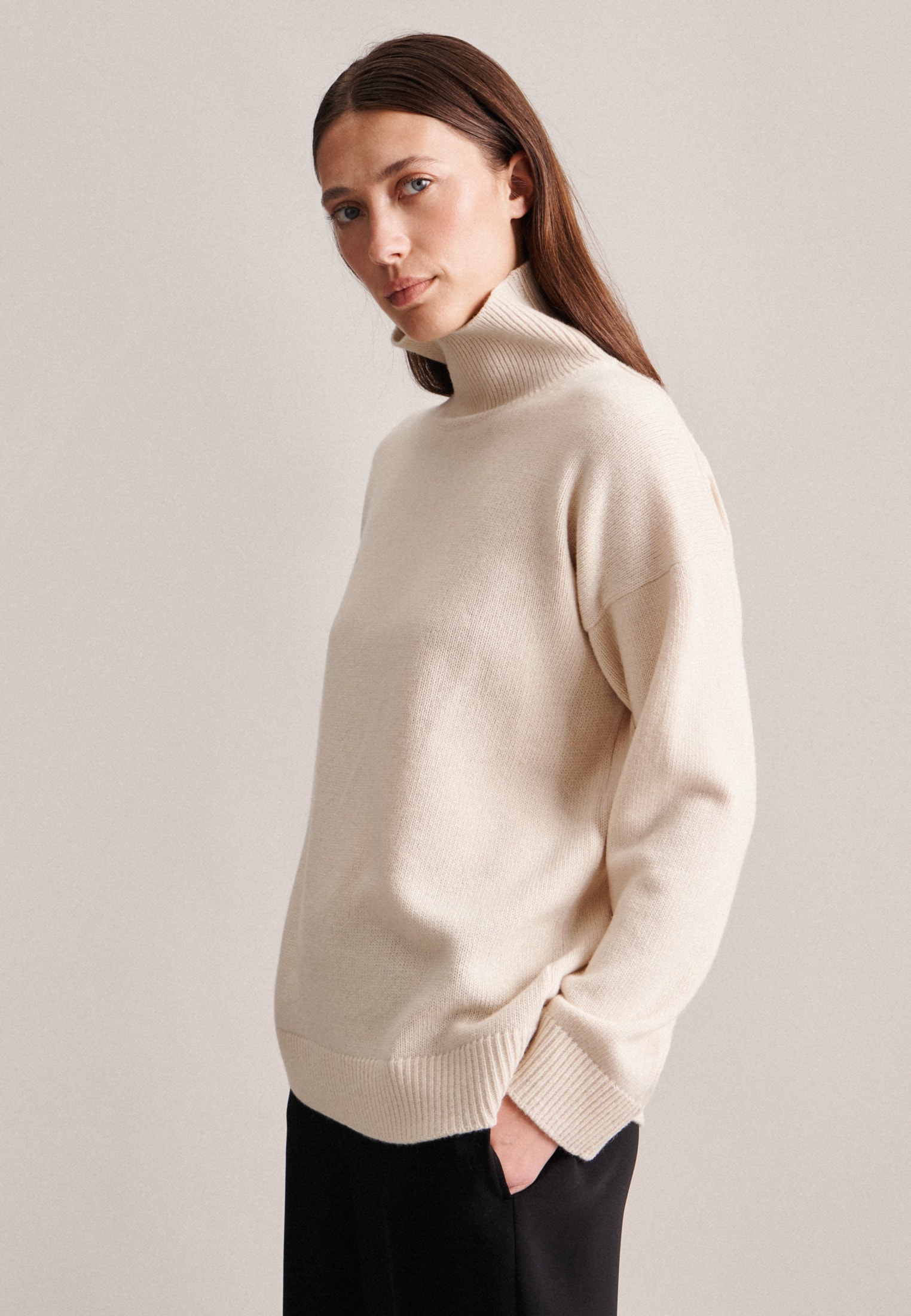seidensticker Strickpullover, Langarm Rollkragen Uni günstig online kaufen
