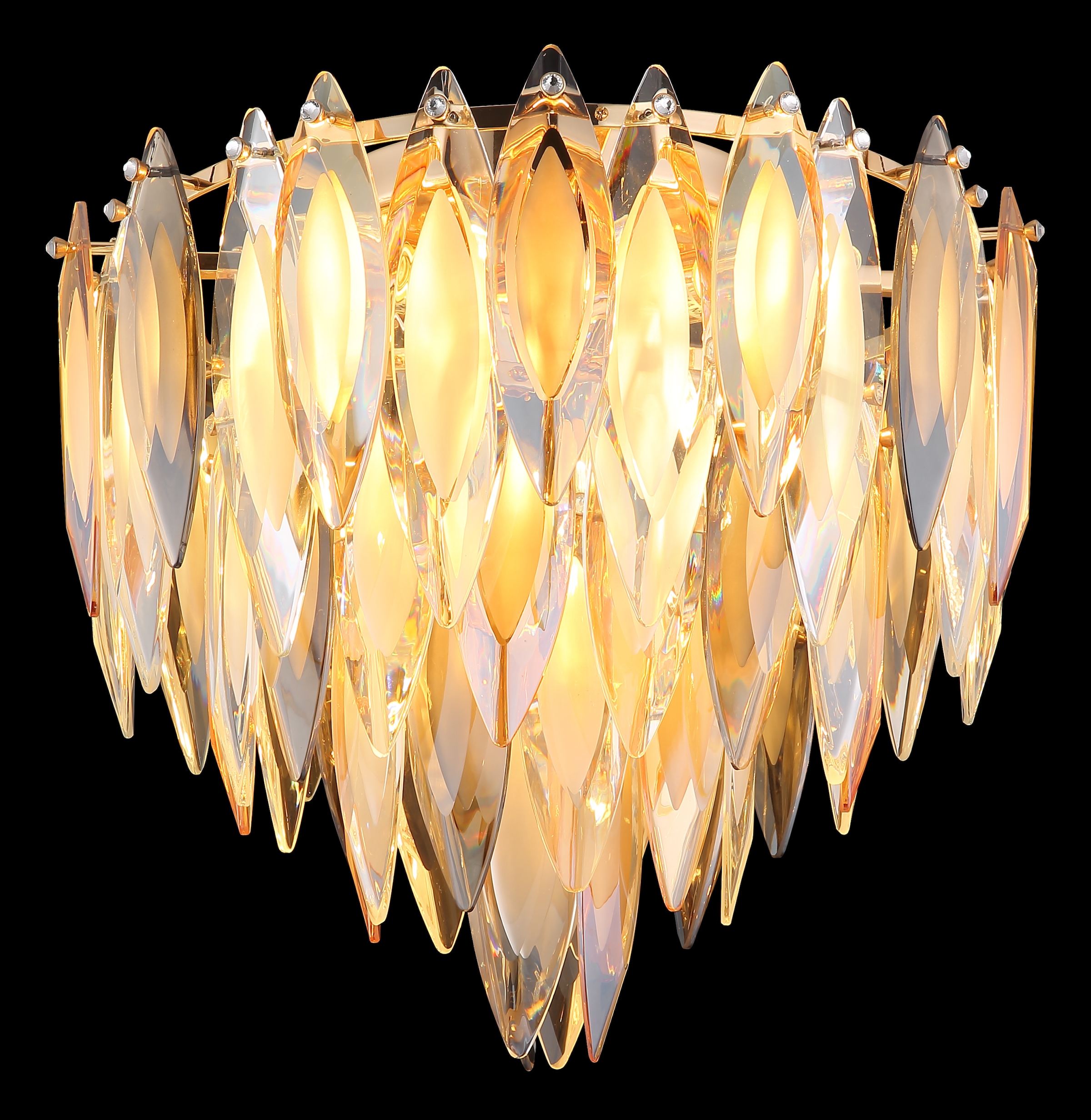 GLOBO LIGHTING Deckenleuchte »ELINOR« E14 1 Stk. Deckenleuchte Gold, K9 Kristalle Rauch/Champagner/Klar, E14