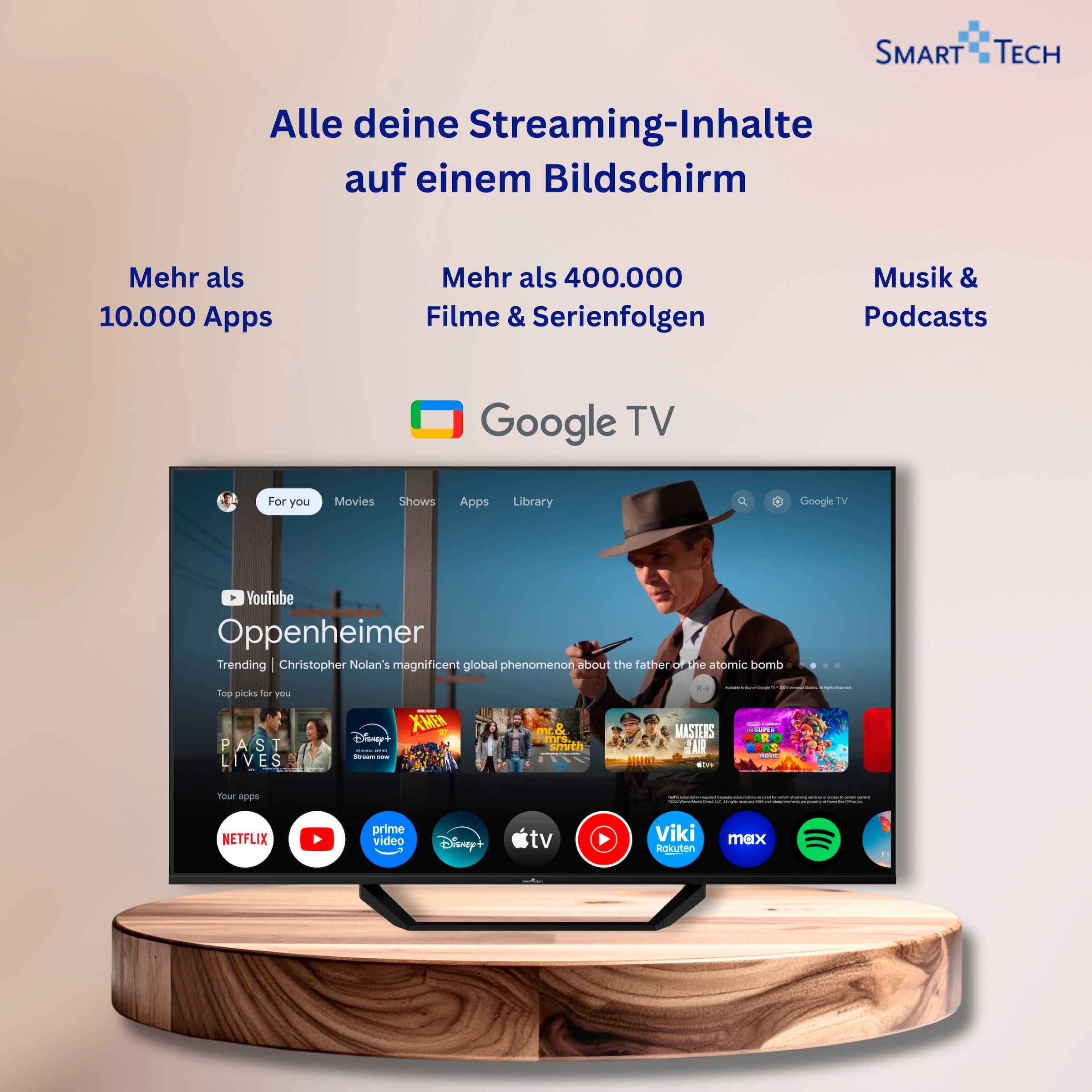 Smart Tech QLED-Fernseher »65QG06K« 164 cm/65 ″