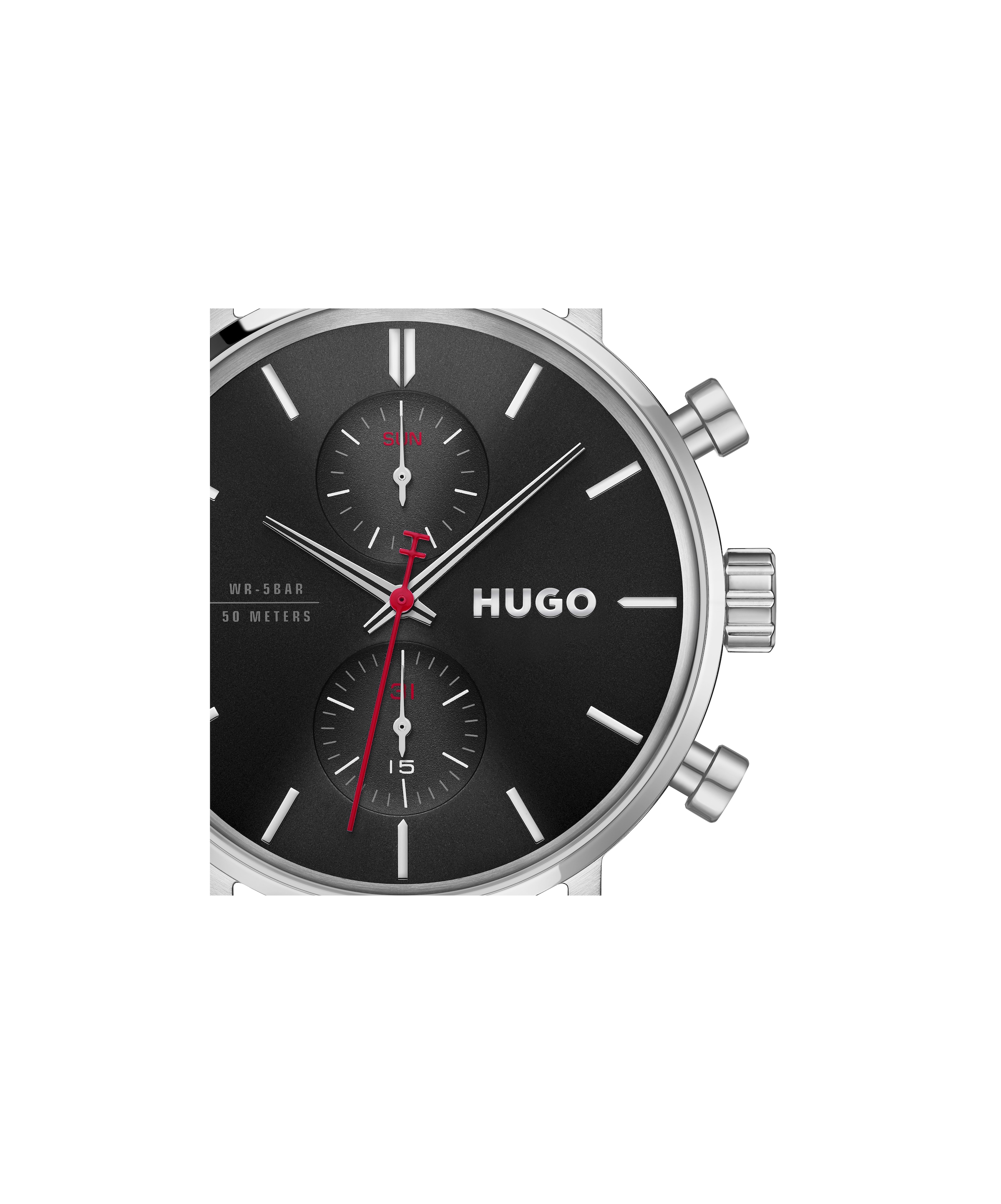 HUGO Multifunktionsuhr »#TAKEOFF« Quarzuhr, Armbanduhr, Herrenuhr, Lederarmband, analog