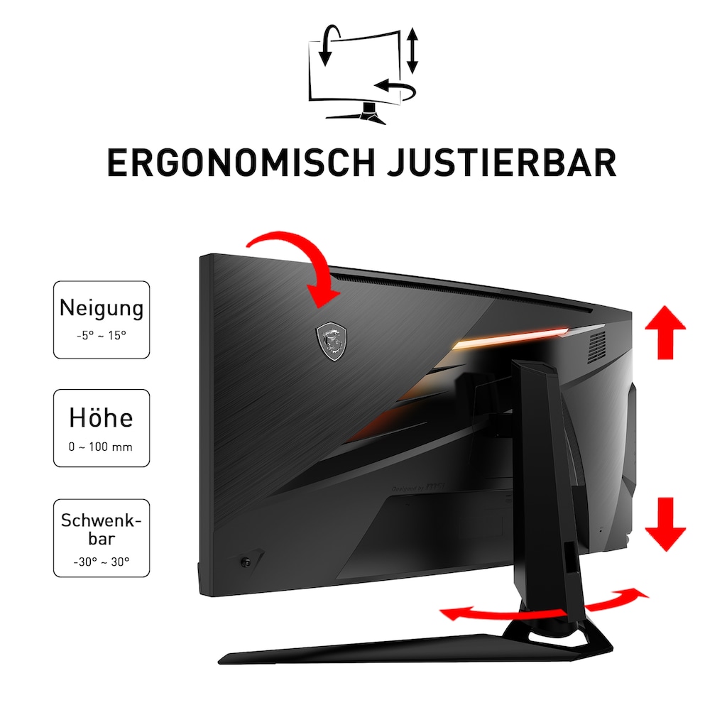 MSI Curved-Gaming-LED-Monitor »Optix MEG381CQRDE Plus«, 95,25 cm/37,5 Zoll, 3840 x 1600 px, UWQHD+, 1 ms Reaktionszeit, 175 Hz