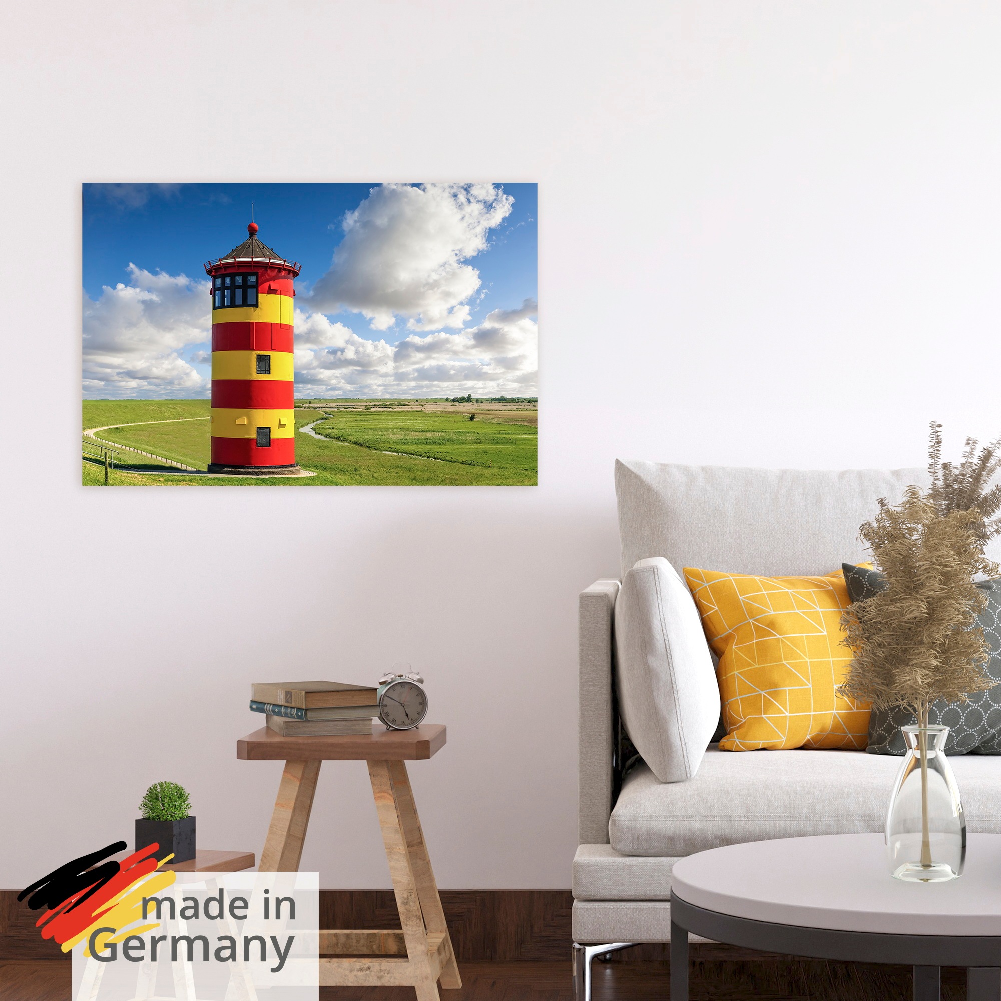 Artland Wandbild »Pilsumer Leuchtturm in Ostfriesland« 1 Stk. tlg. als Alubild, Leinwandbild, Poster, Wandaufkleber in verschied. Größen