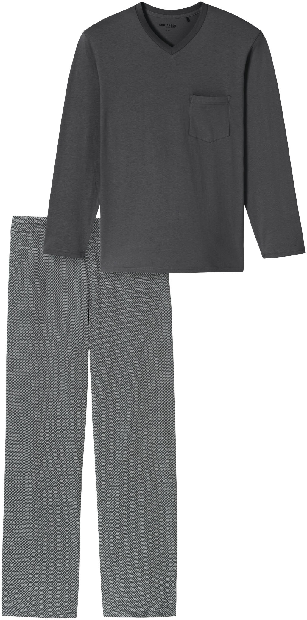 Schiesser Pyjama ""Comfort Essentials"", (2 tlg.), mit V-Ausschnitt und auf günstig online kaufen