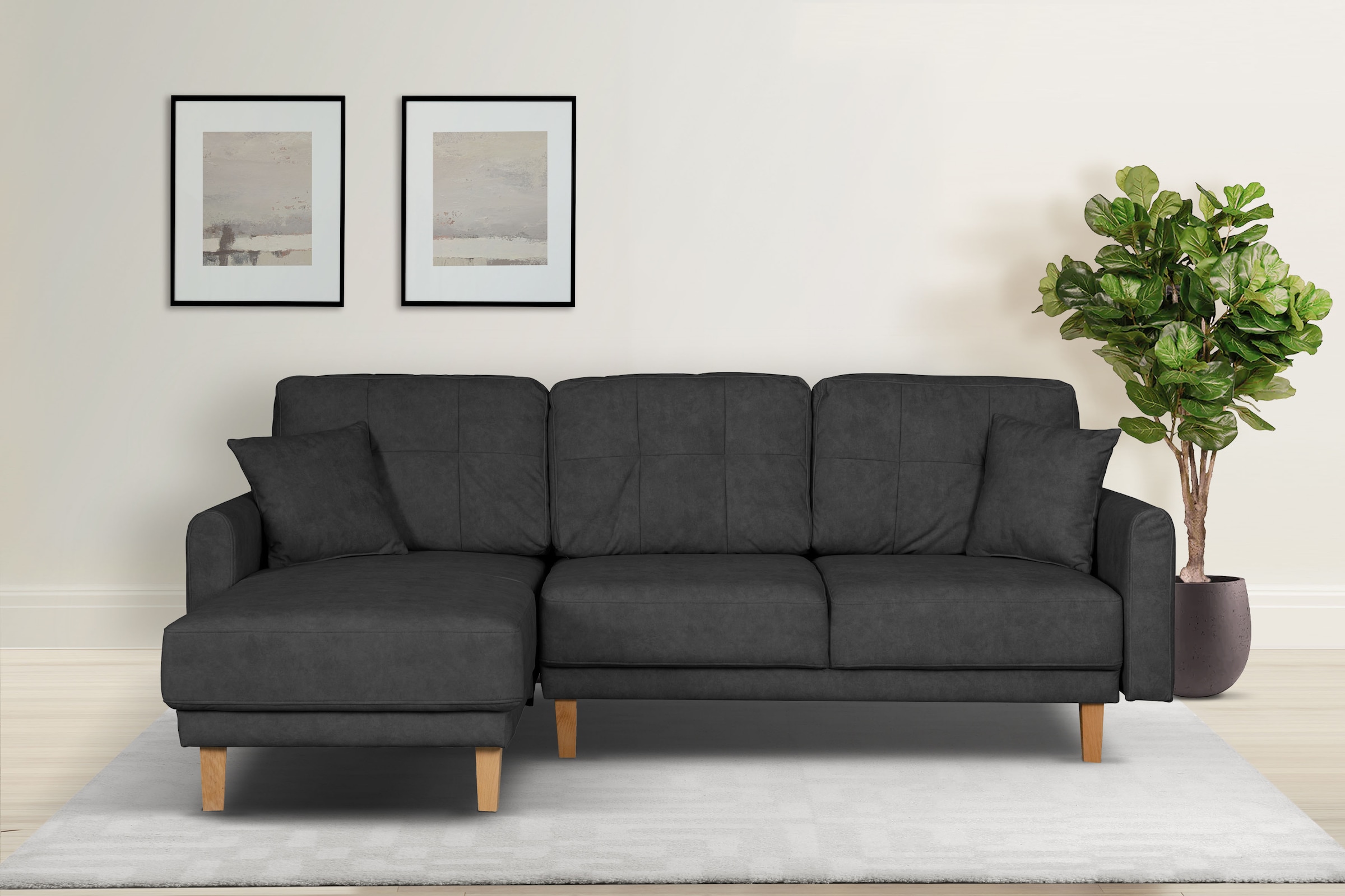 Home affaire Ecksofa "TRIPLO optionale Schlafsofa mit Bettkasten, Maße B/T/ günstig online kaufen