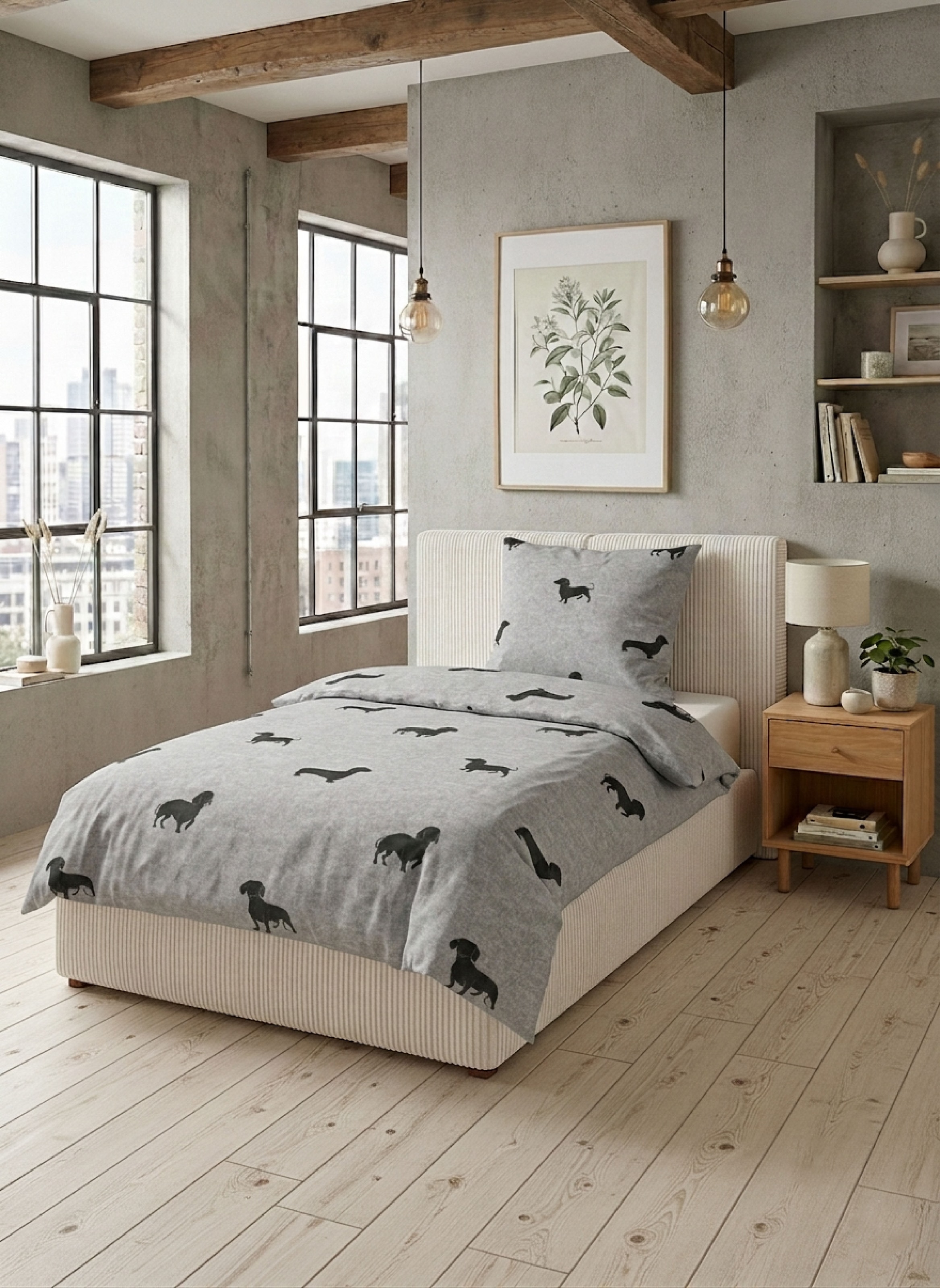 Biberna Bettwäsche »0847265 Premium Melange-Flanell Bettwäsche 100% Baumwolle ab 135x200« 2 wärmend weich, Reißverschluss, Winterbettwäsche, Tiermotiv
