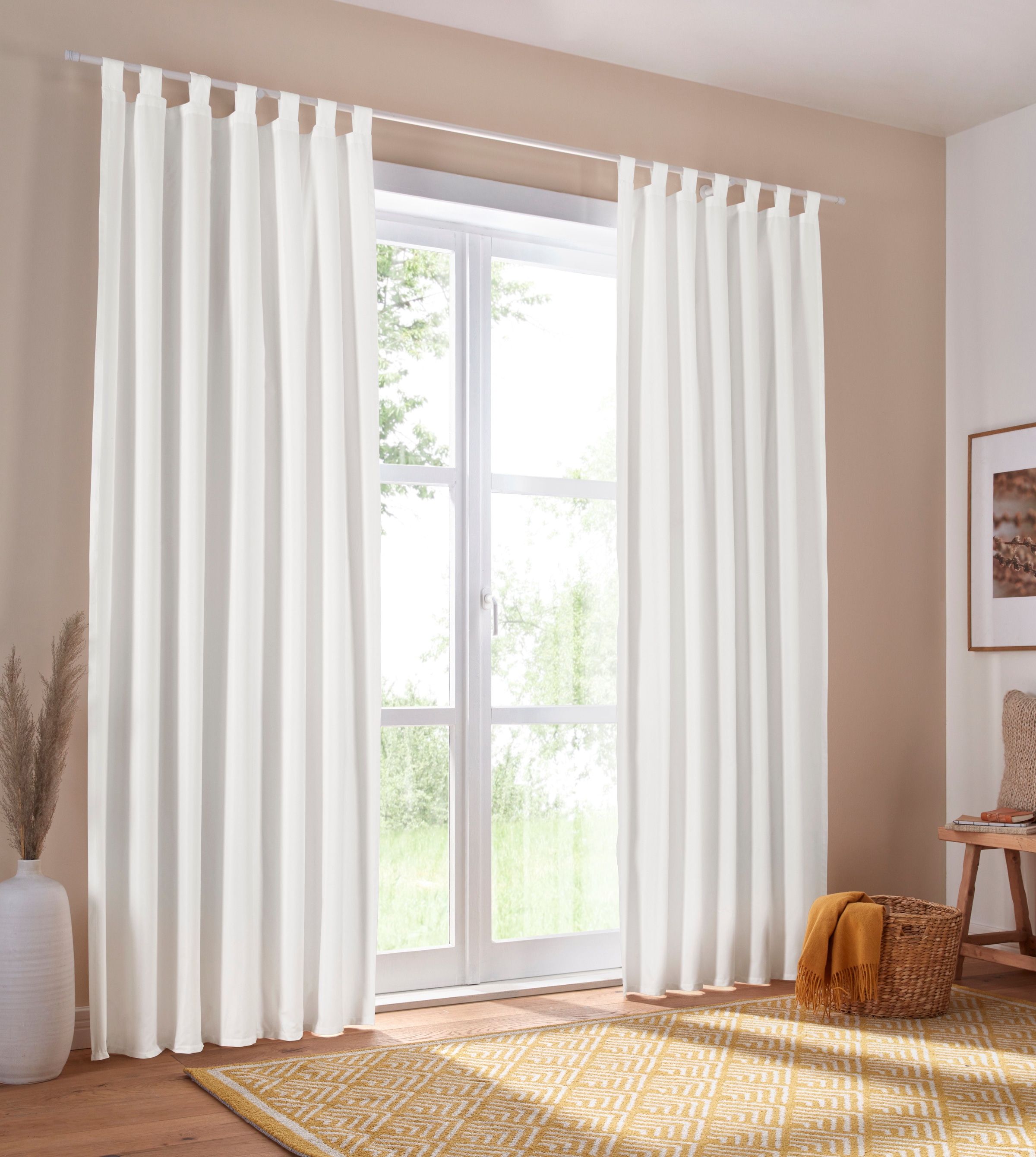 my home Vorhang "Parry" Schlaufen 2 Stk. tlg. 2-er Set, blickdicht, monochr günstig online kaufen