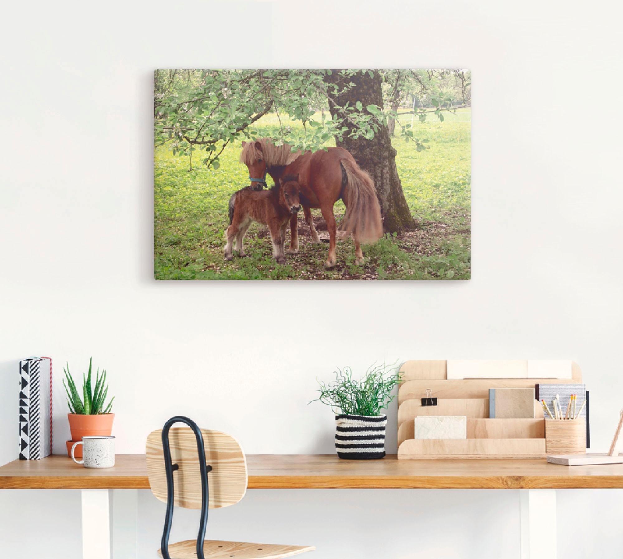 Artland Wandbild "Pony - Mutterglück" Haustiere 1 Stk. tlg. als Leinwandbil günstig online kaufen