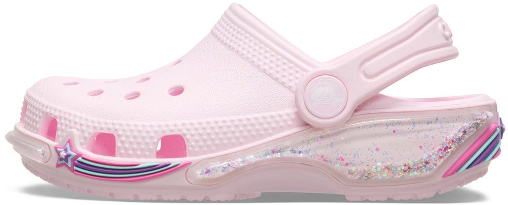 Crocs Clog »Classic Star Sparkle Clog T«, Freizeitschuh, Sandale mit coolem Motiv