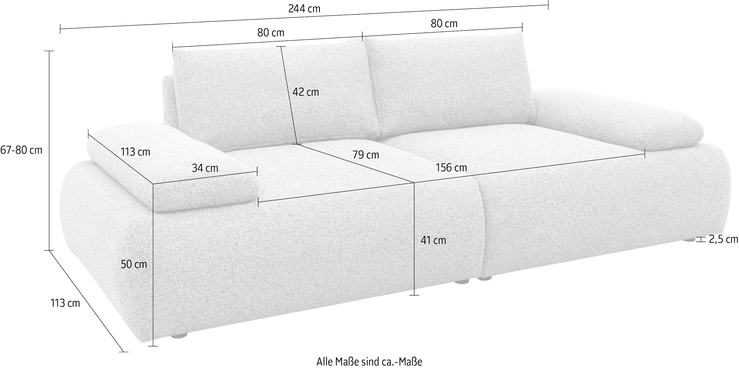 DOMO collection Big-Sofa »800 016«, (2 St.)