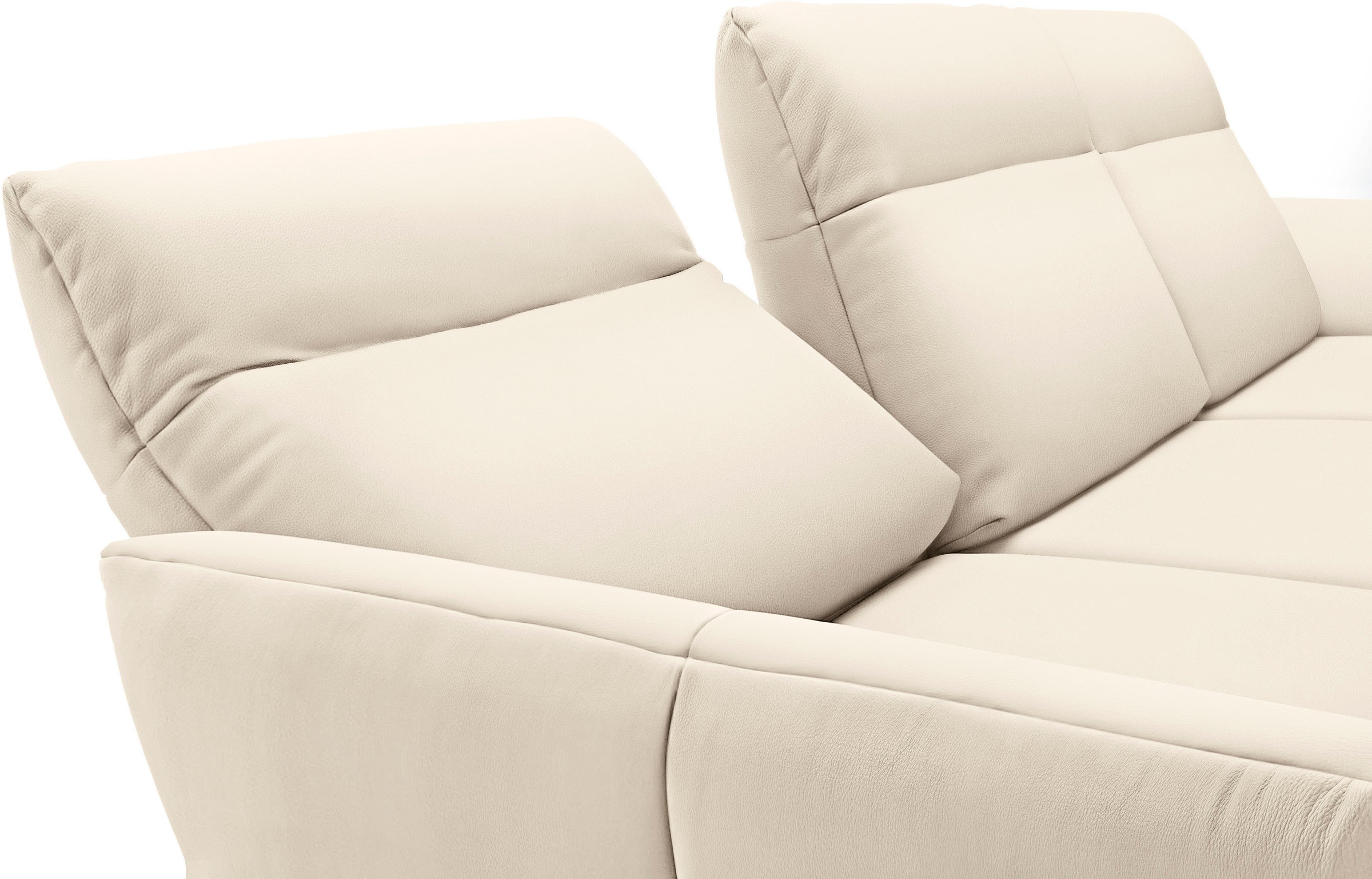 Creation BY ROLF BENZ Ecksofa »CR.460«, Sockel in Eiche, Winkelfüße in Umbragrau, Breite 318 cm