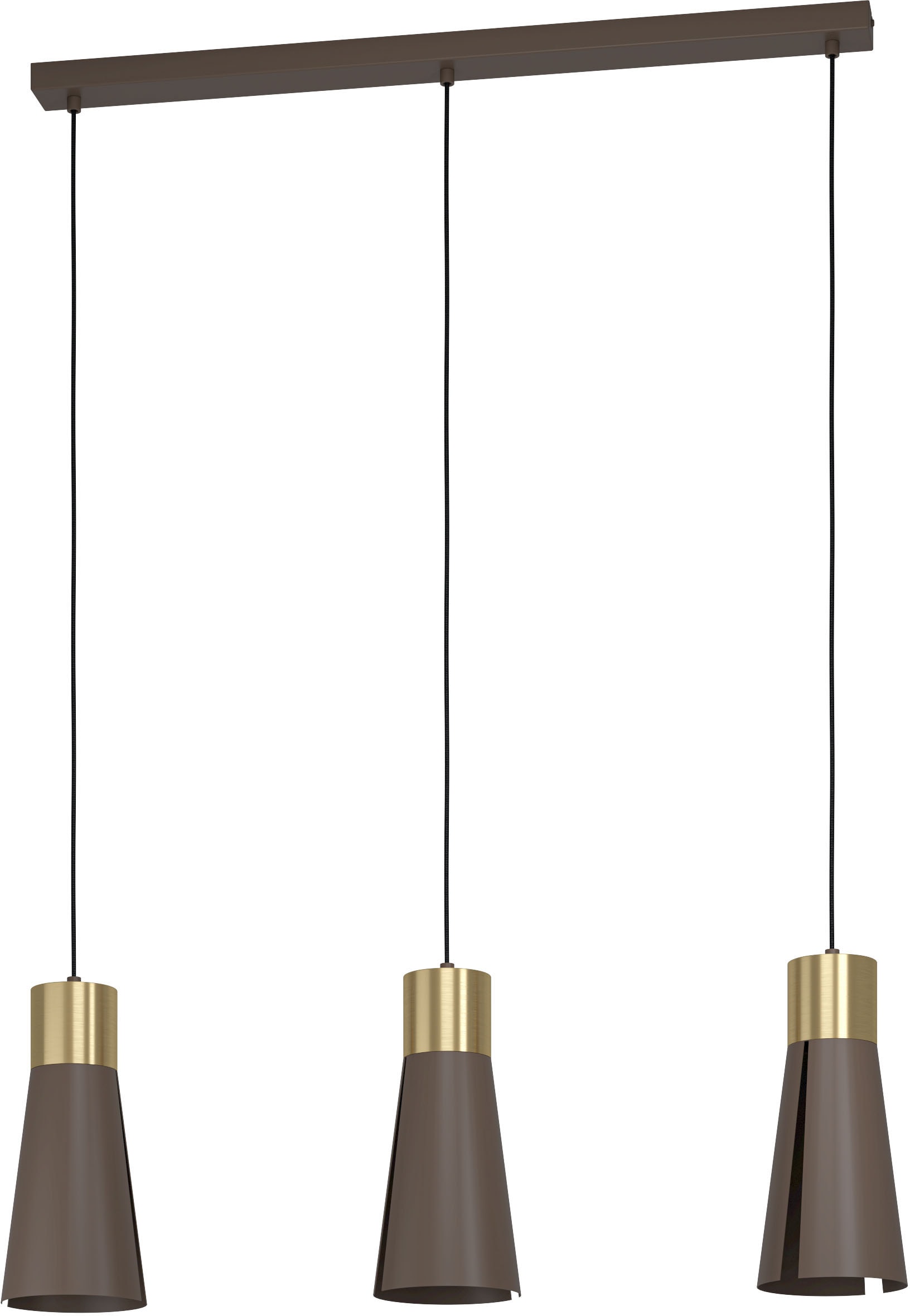 "EGLO Hängeleuchte ""LOSALOMAS"", bunt (braun, messingfarben), H: 110cm, 1 Stk., Leuchten, Hängeleuchte in braun und messing aus Stahl - inkl. GU10
