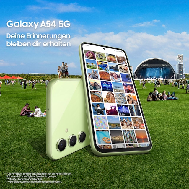 Samsung Smartphone »Galaxy A54 5G 128GB«, grün, 16,31 cm/6,4 Zoll, 128 GB  Speicherplatz, 50 MP Kamera | BAUR