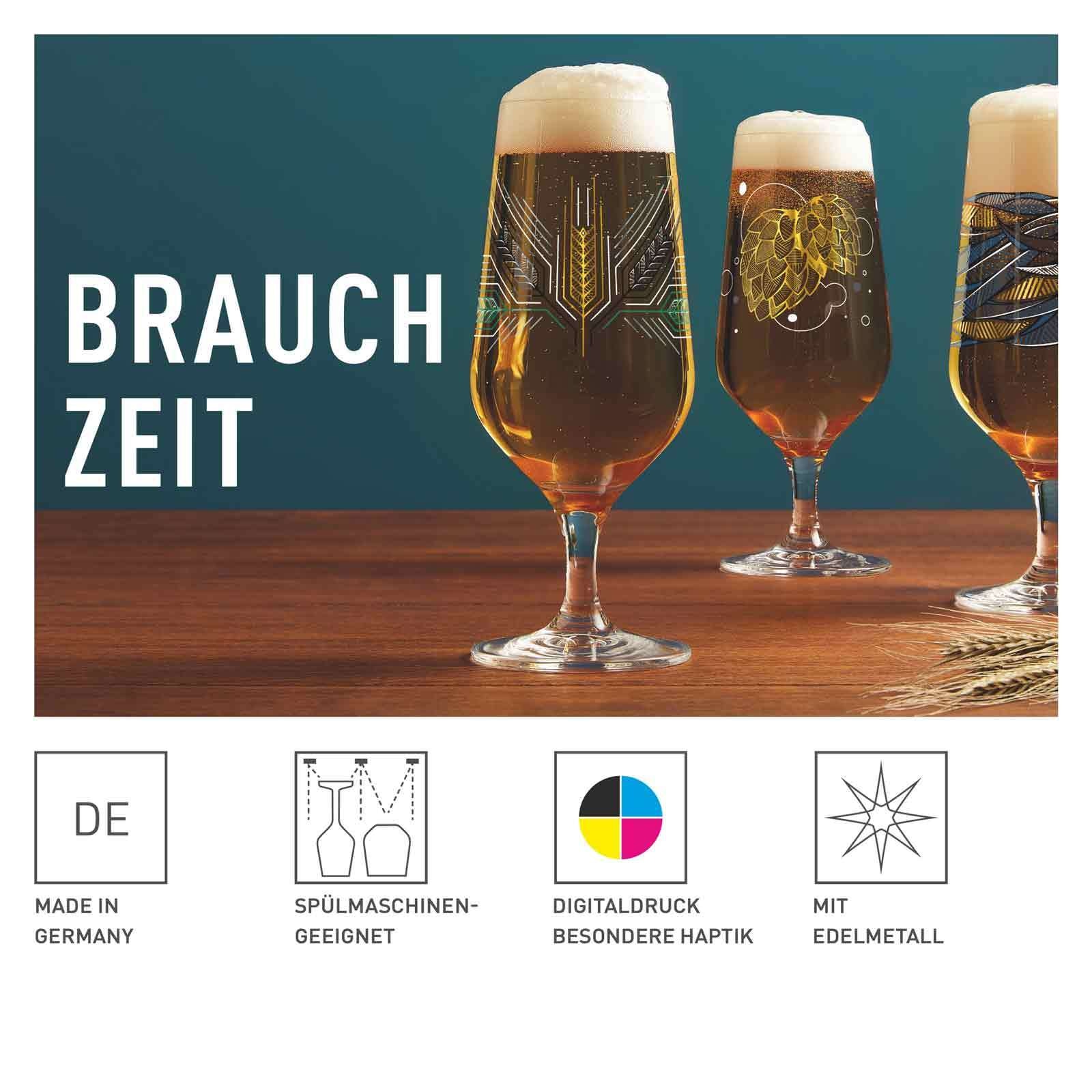 Ritzenhoff Bierglas »Biergläser Gerste Brauchzeit 374 ml 2er Set transparent«