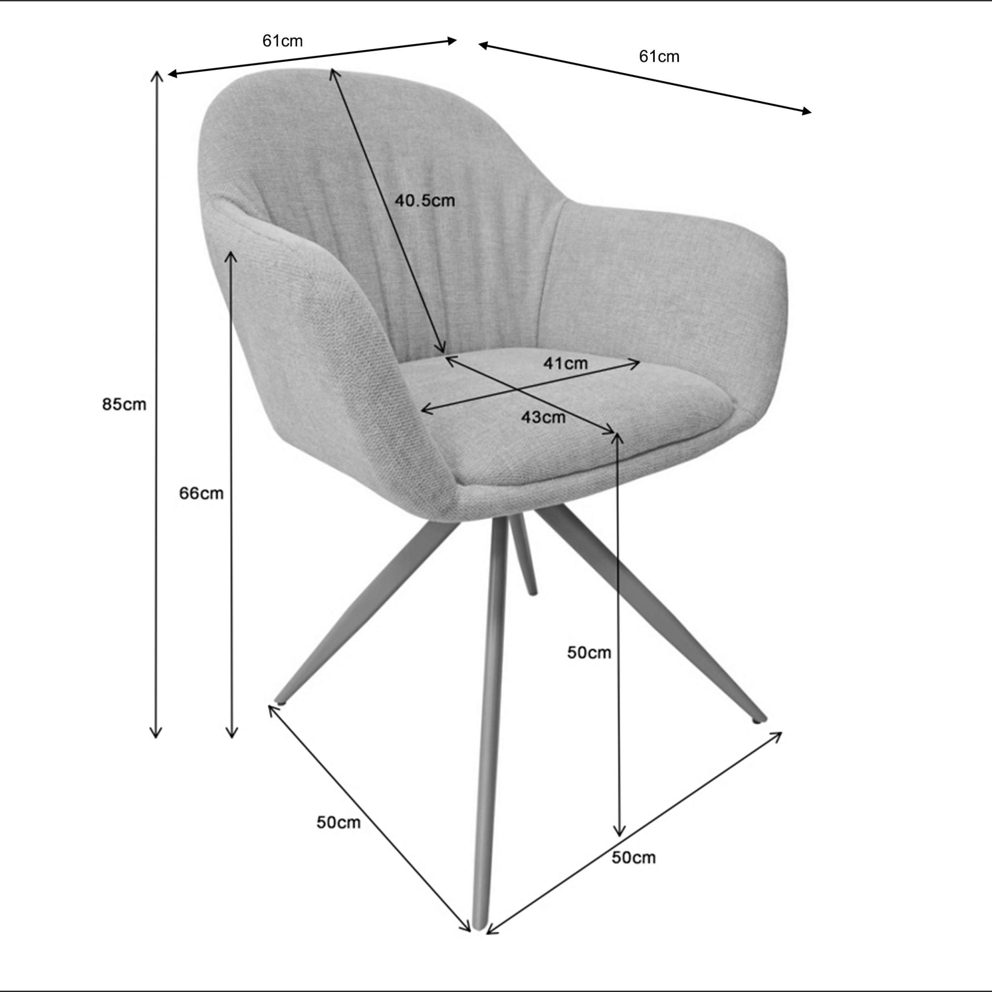OTTO home Esszimmerstuhl »Avisio« () 2 Stk.Gepolsterte Rückenlehne, Armlehne und Sitzfläche, Sitzhöhe 50 cm