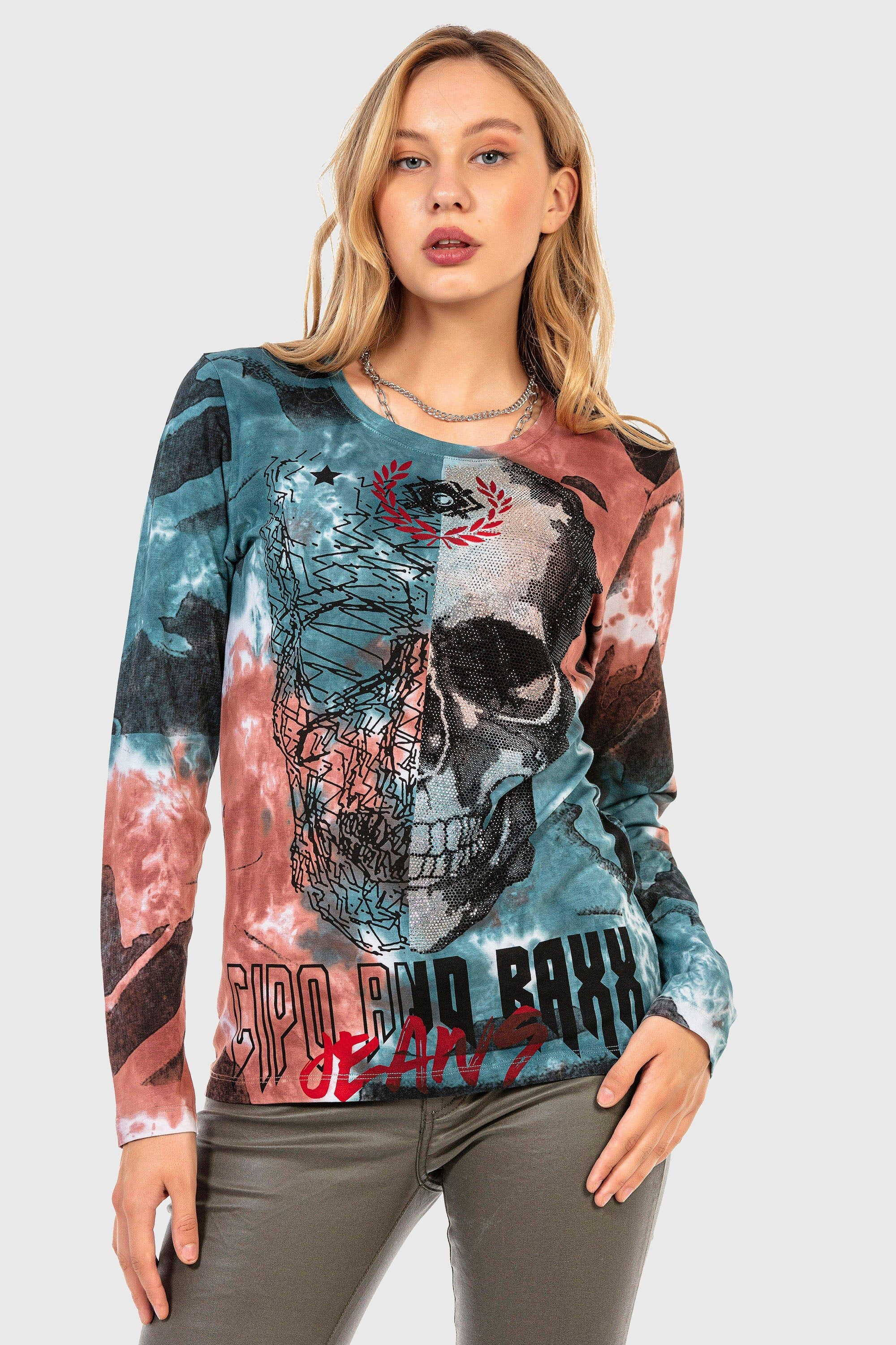 Cipo & Baxx Sweatshirt "SWEATSHIRT" 1 Stk. tlg. komfortablen Stil günstig online kaufen