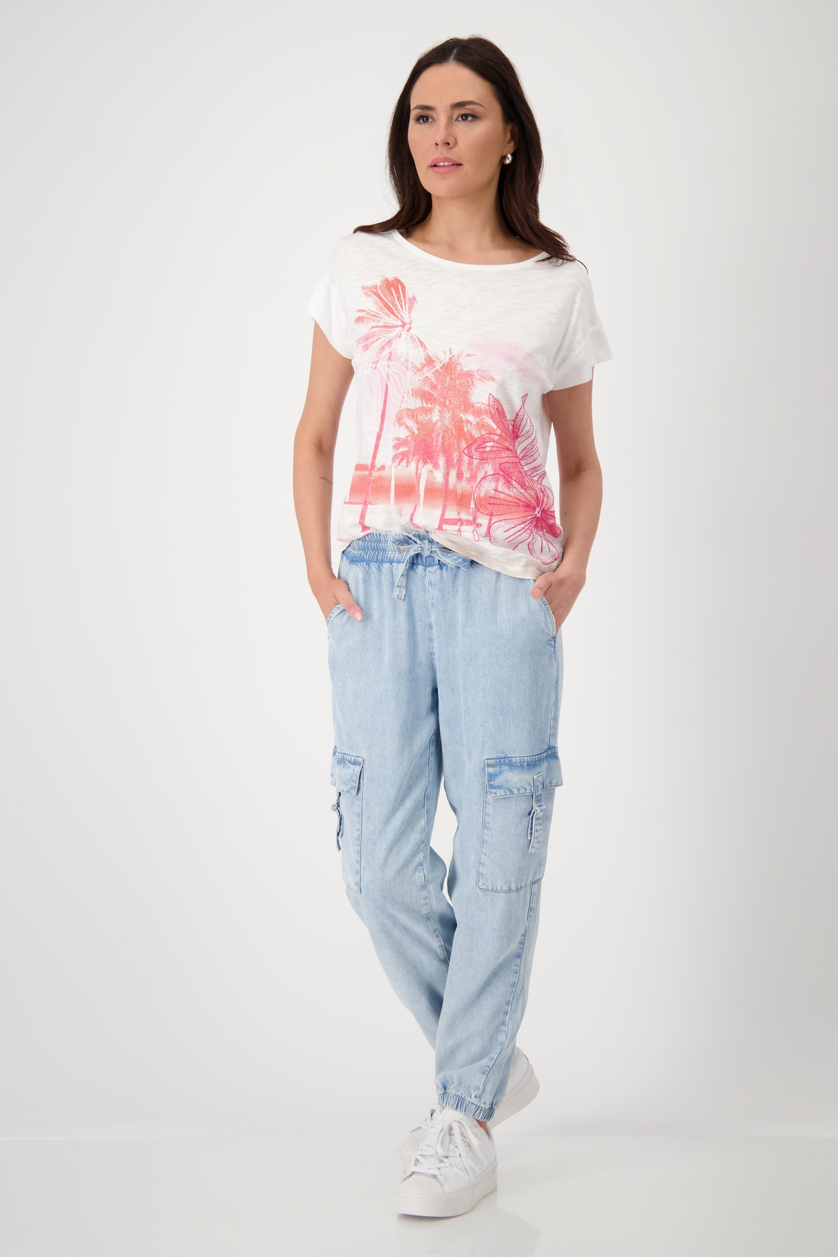 Monari T-Shirt »Shirt Palmendruck«, Mit Rundhalsausschnitt
