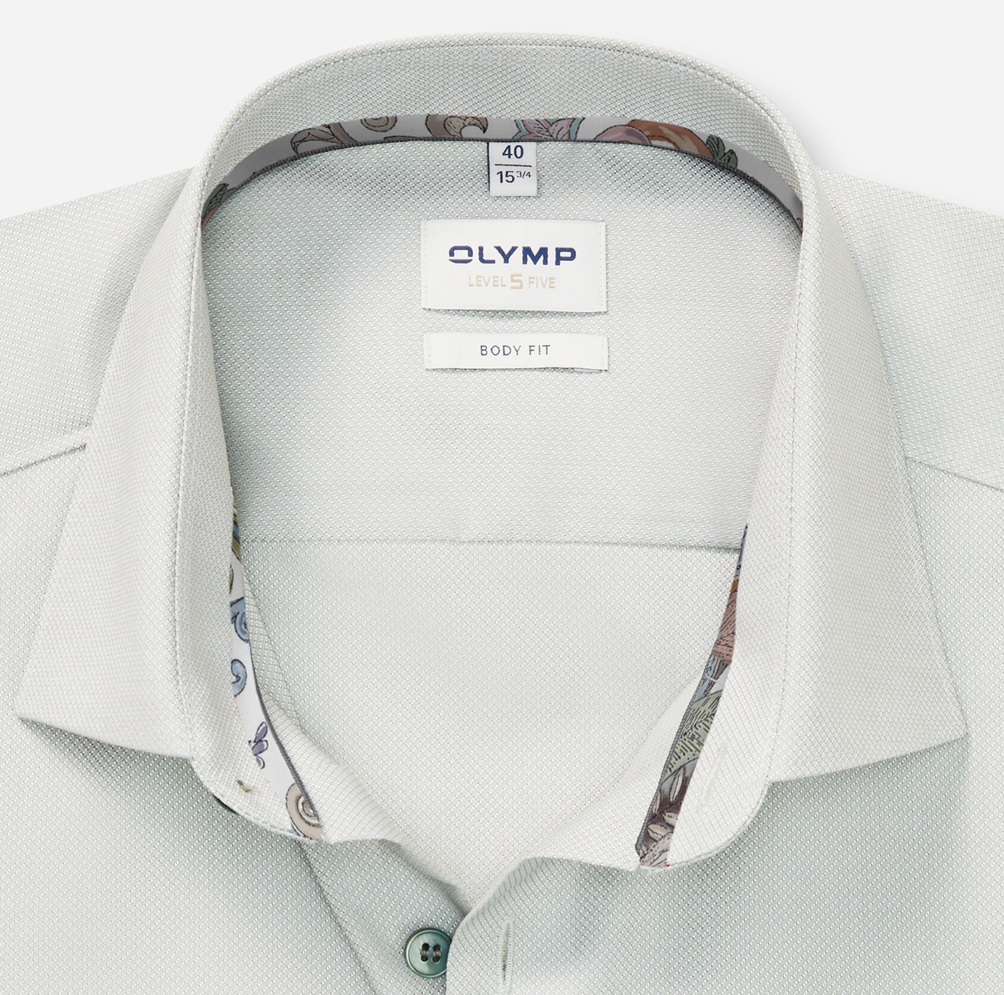 OLYMP Businesshemd »Level 5«, Manschetteninnenseite gemustert, body fit, New York-Kentkragen