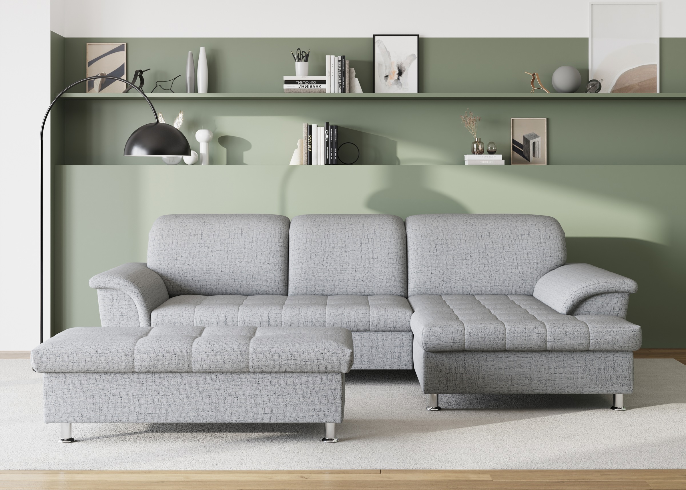 DOMO collection Ecksofa Franzi, wahlweise mit Bettfunktion, Bettkasten und Kopfteilverstellung