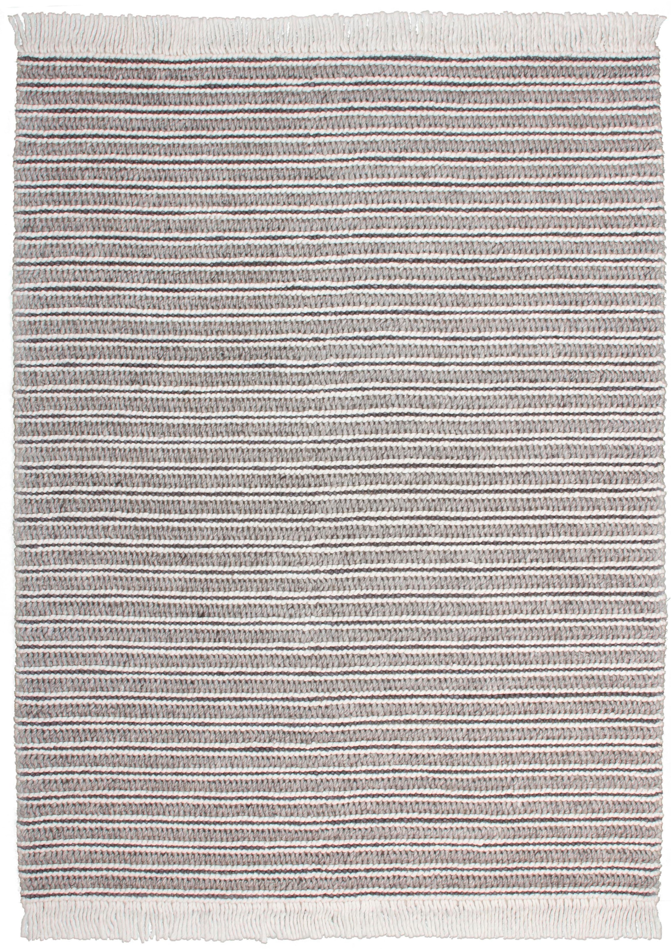 calo-deluxe Teppich »Bature 200«, rechteckig, 10 mm Höhe, Wolle mit Viskose und Fransen, Wohnzimmer
