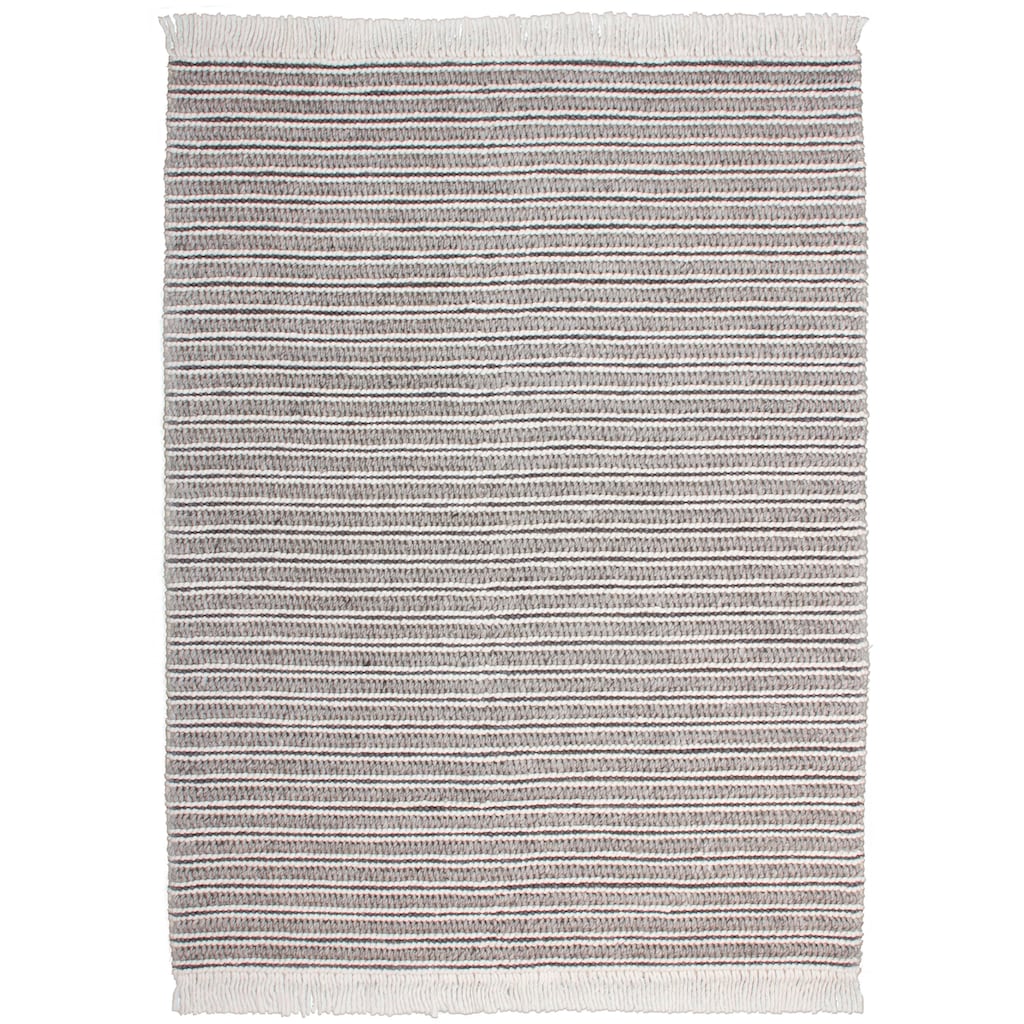 calo-deluxe Teppich »Bature 200«, rechteckig, Wolle mit Viskose und Fransen, Wohnzimmer