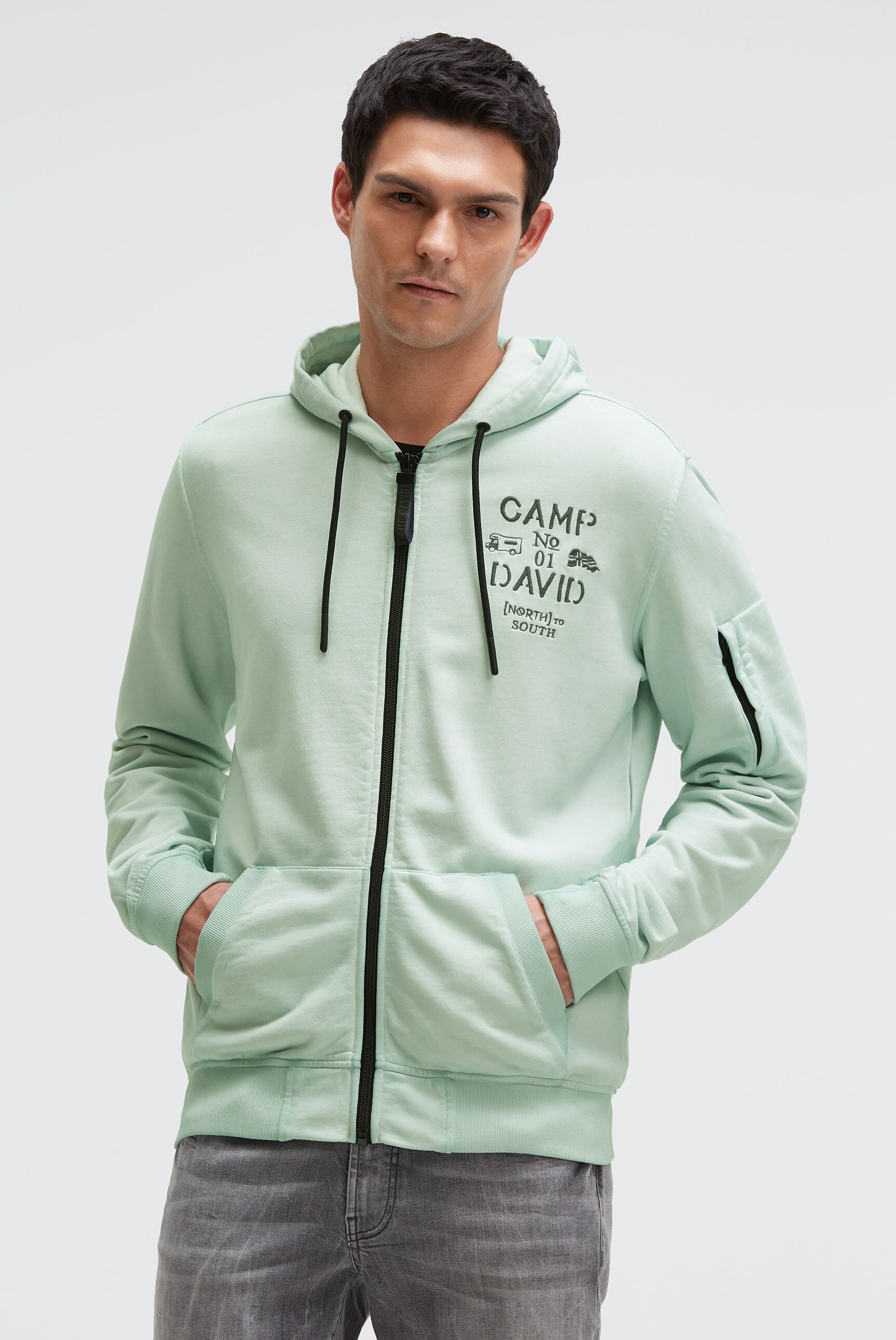 Thumbnail - CAMP DAVID Kapuzensweatjacke mit Ärmeltasche