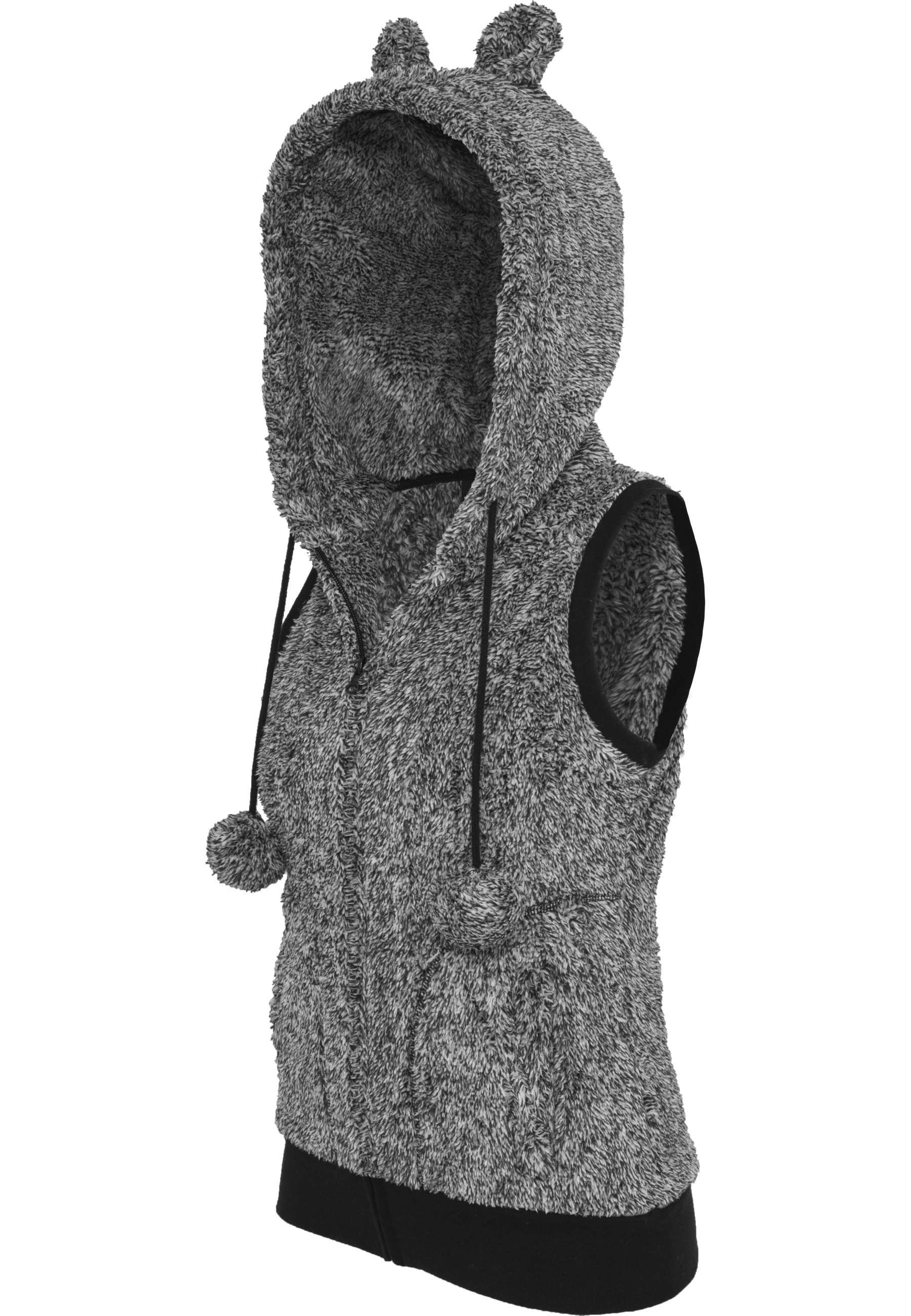 Urban Classics Melange Teddy Vest Black/White Size M 3