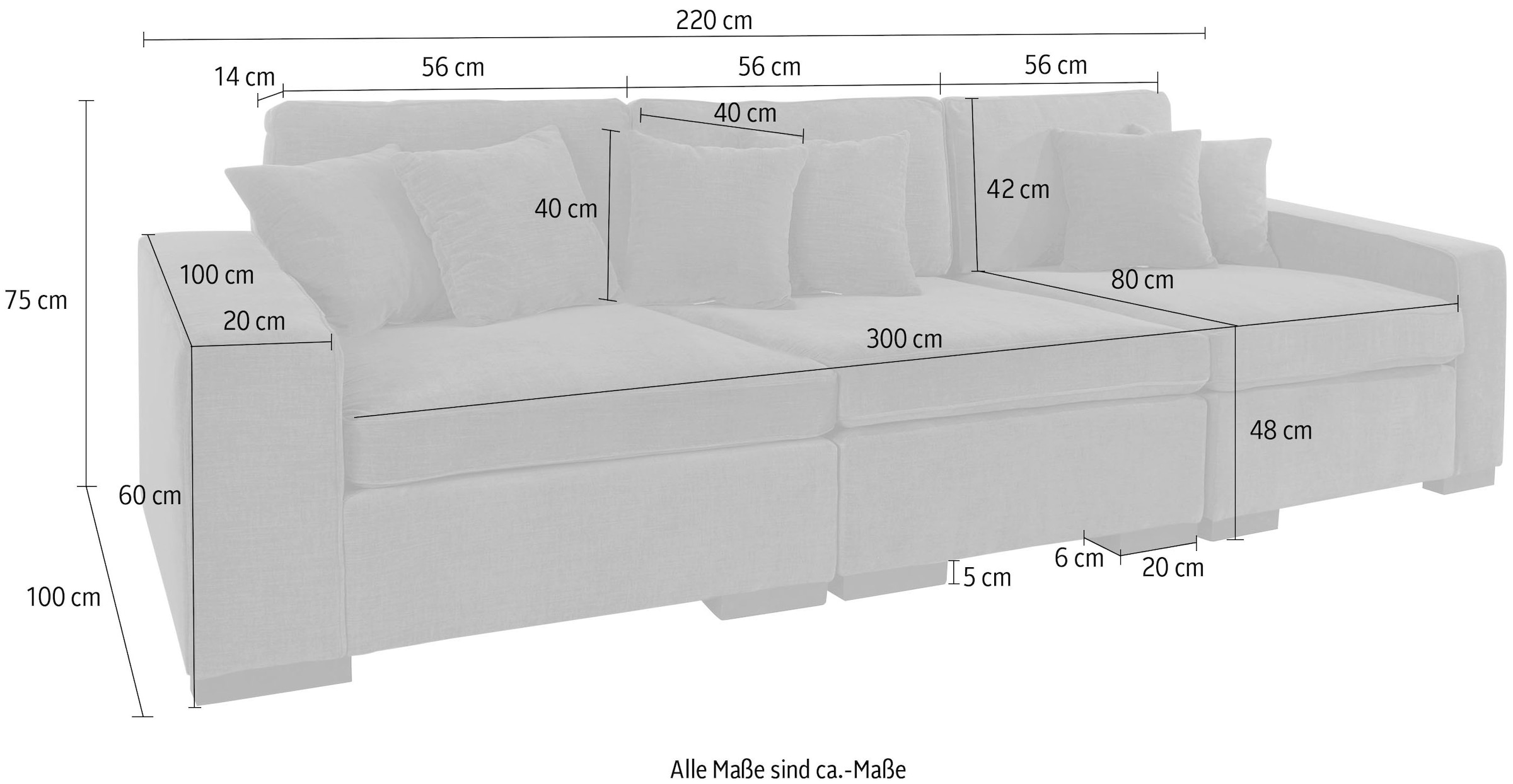 Guido Maria Kretschmer Home&Living 3-Sitzer »Skara«, Lounge-Sofa mit Federkernpolsterung, in vielen Bezugsvarianten