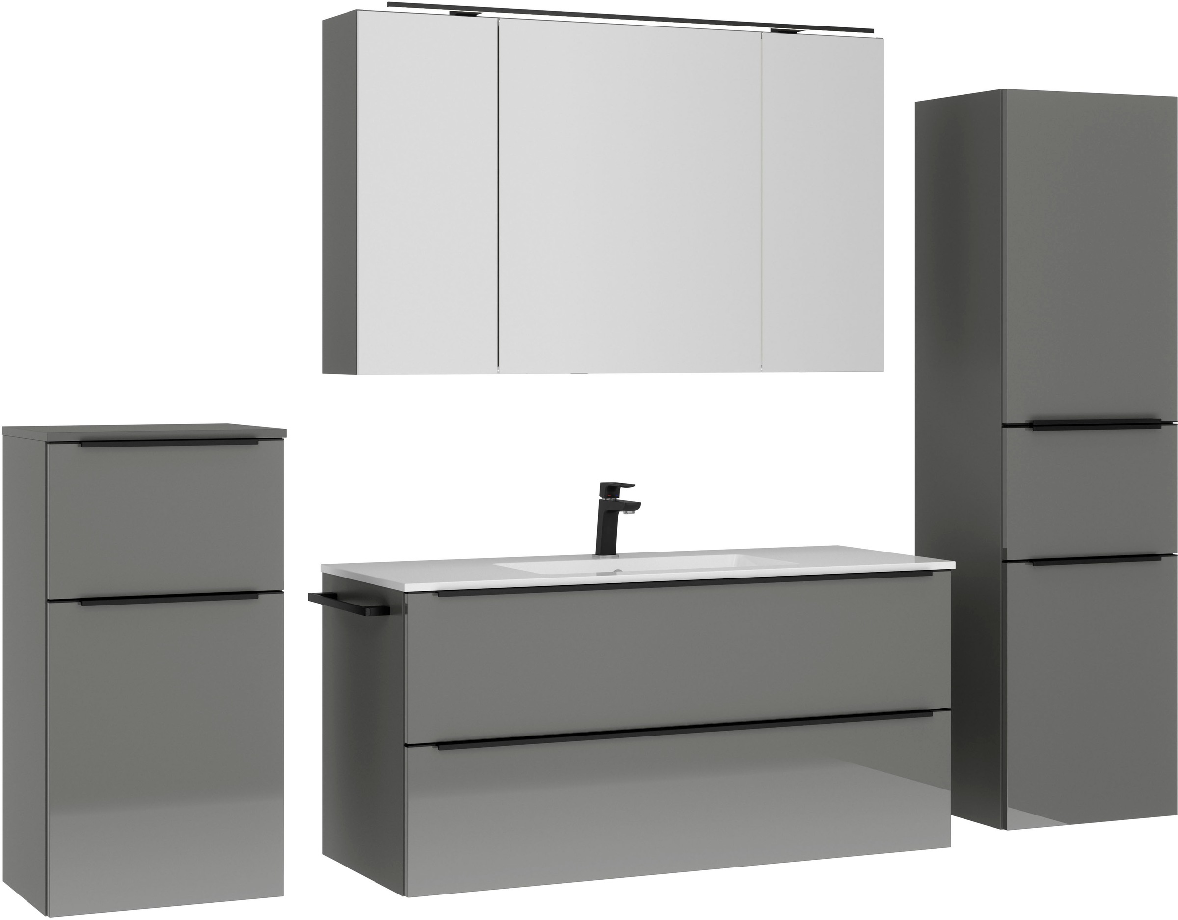 nobilia Badmöbel-Set "Levere" vormontiert, mit Soft-Close, 4 Stk. tlg. günstig online kaufen