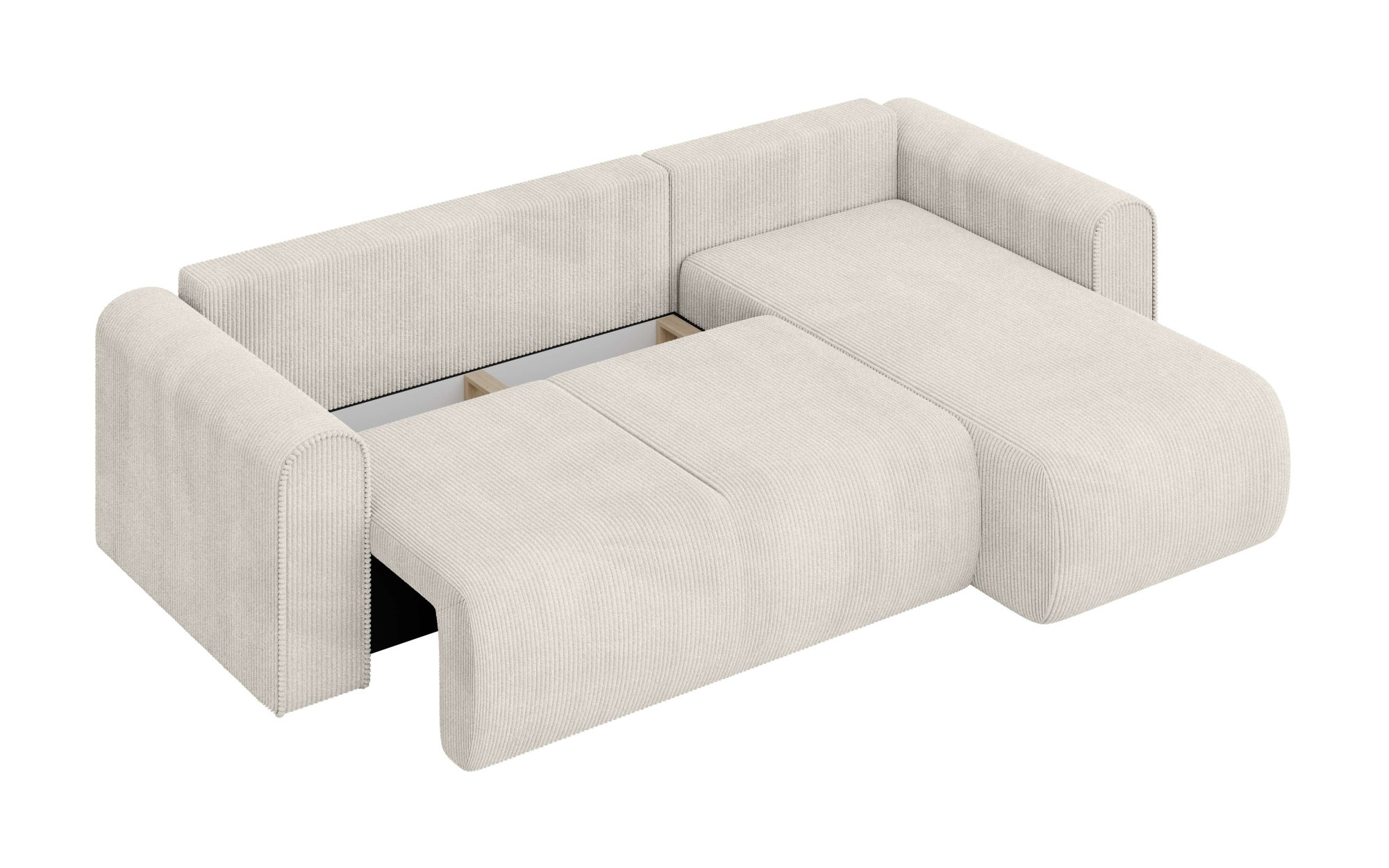 INOSIGN Ecksofa »Zacharia wahlweise Schlafsofa mit Bettkasten, B/T/H 250/166/86 cm«, L-Form mit Wellenunterfederung, Recamiere beidseitig montierbar