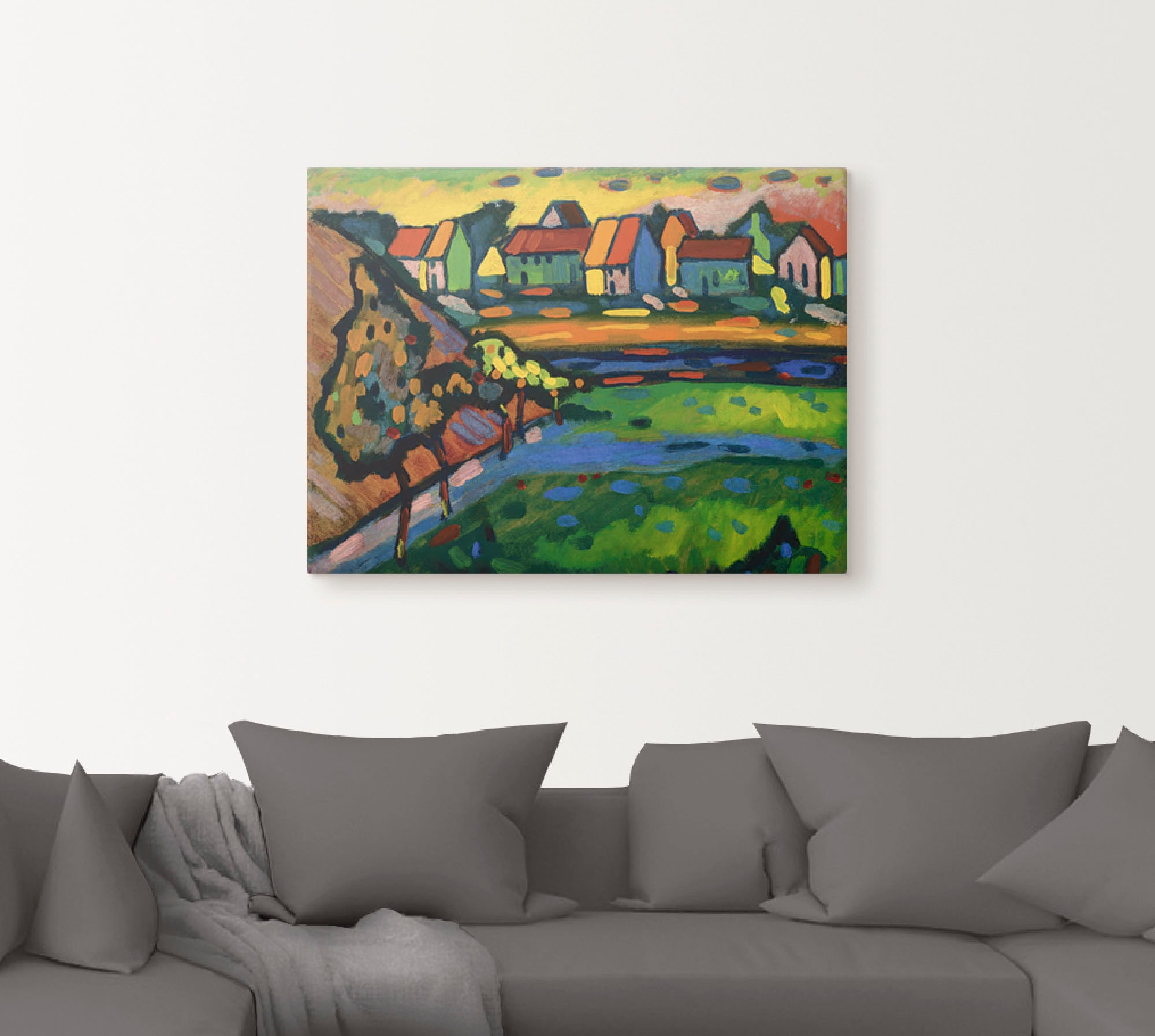 Artland Leinwandbild »Bayerisches Dorf mit Feld. 1908«, Europa, (1 St.), auf Keilrahmen gespannt
