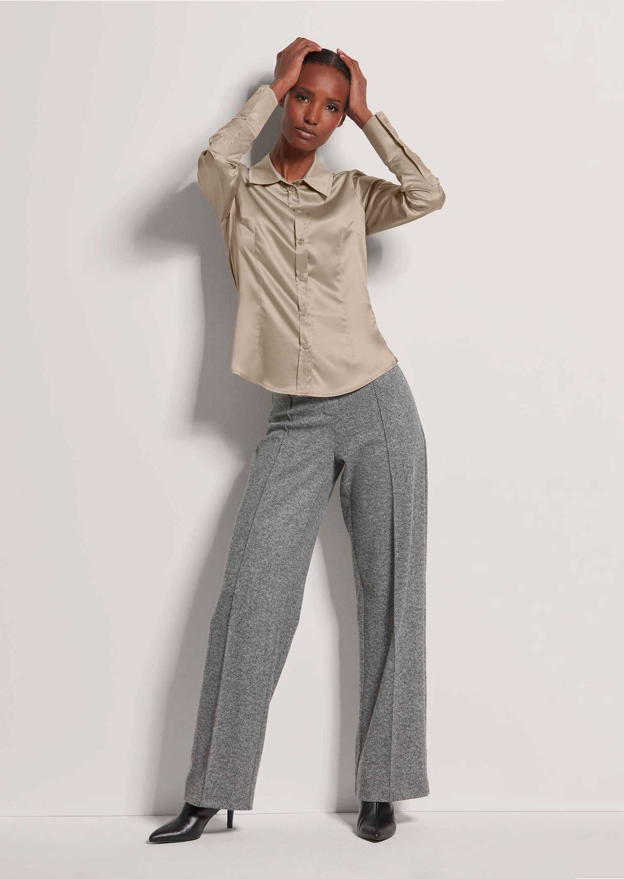 MADELEINE Hemdbluse "Bluse Hemdbluse mit glänzendem Finish" Satinbluse günstig online kaufen