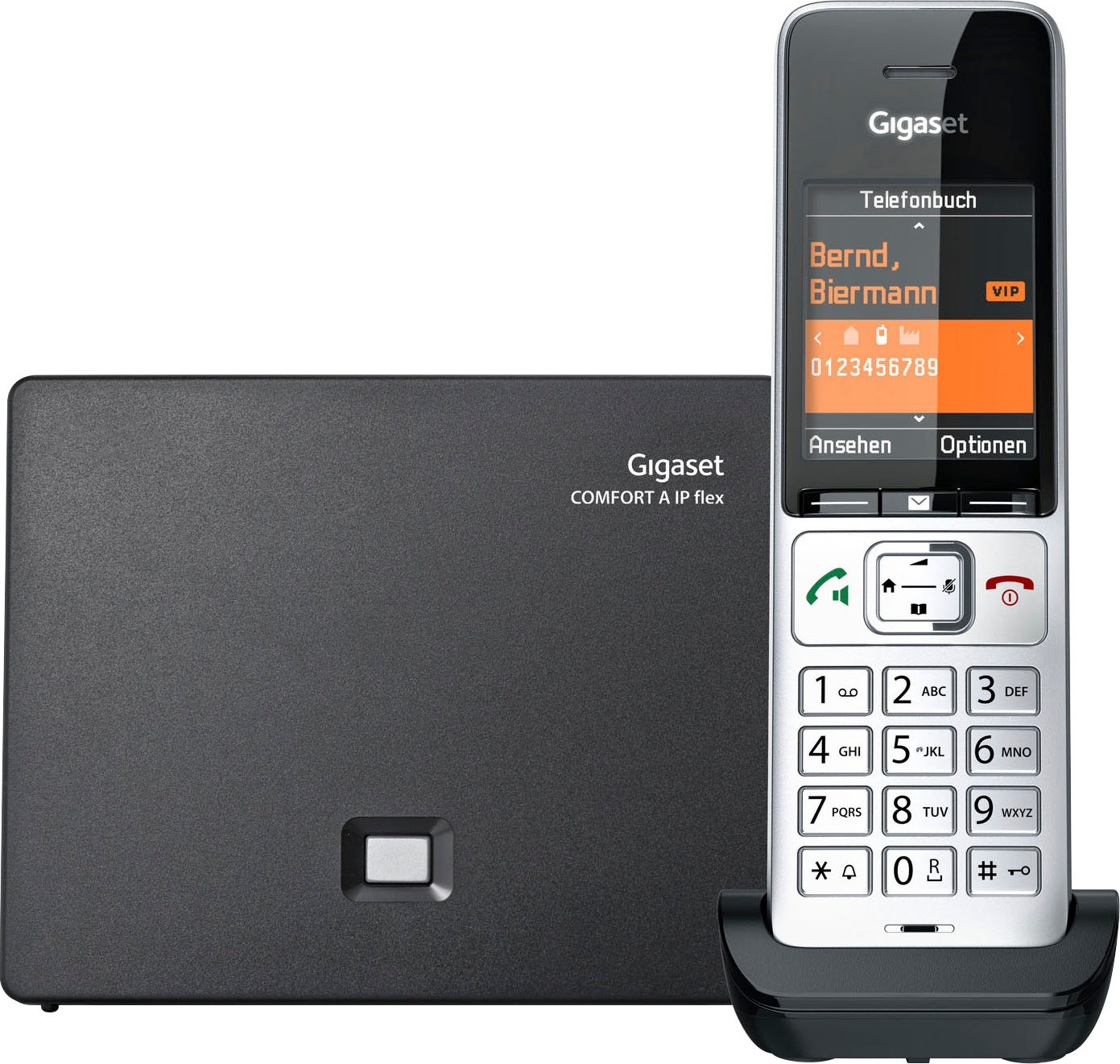 Gigaset Schnurloses DECT-Telefon »COMFORT 500A IP flex«, (Mobilteile: 1 LAN (Ethernet)