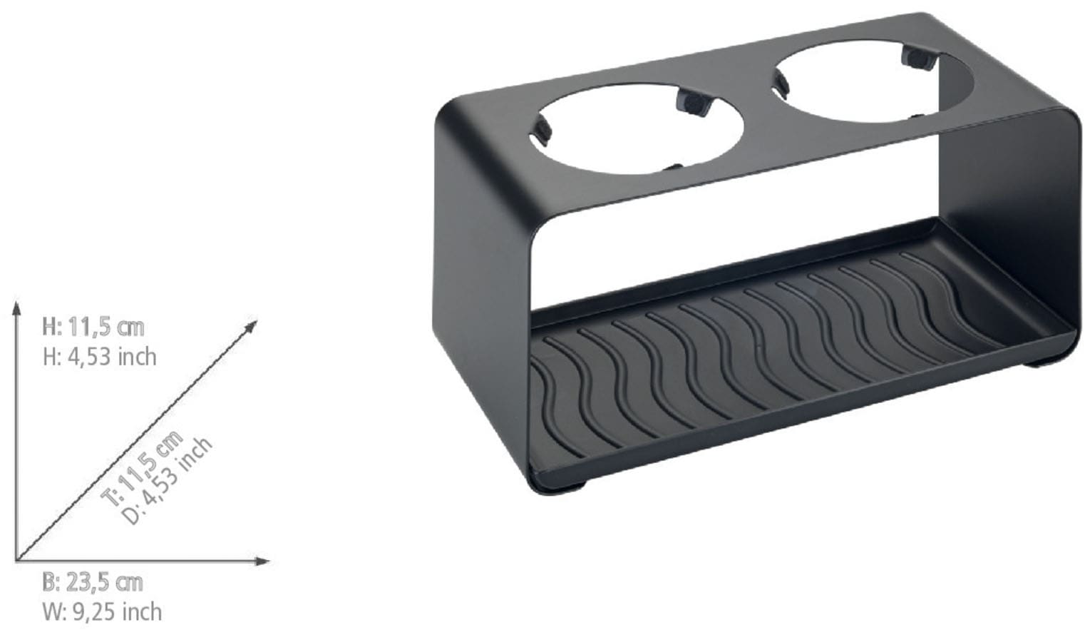 WENKO Flaschenhalter »Modell Wave« für 2 Flaschen, mit herausnehmbaren Abtropftablett