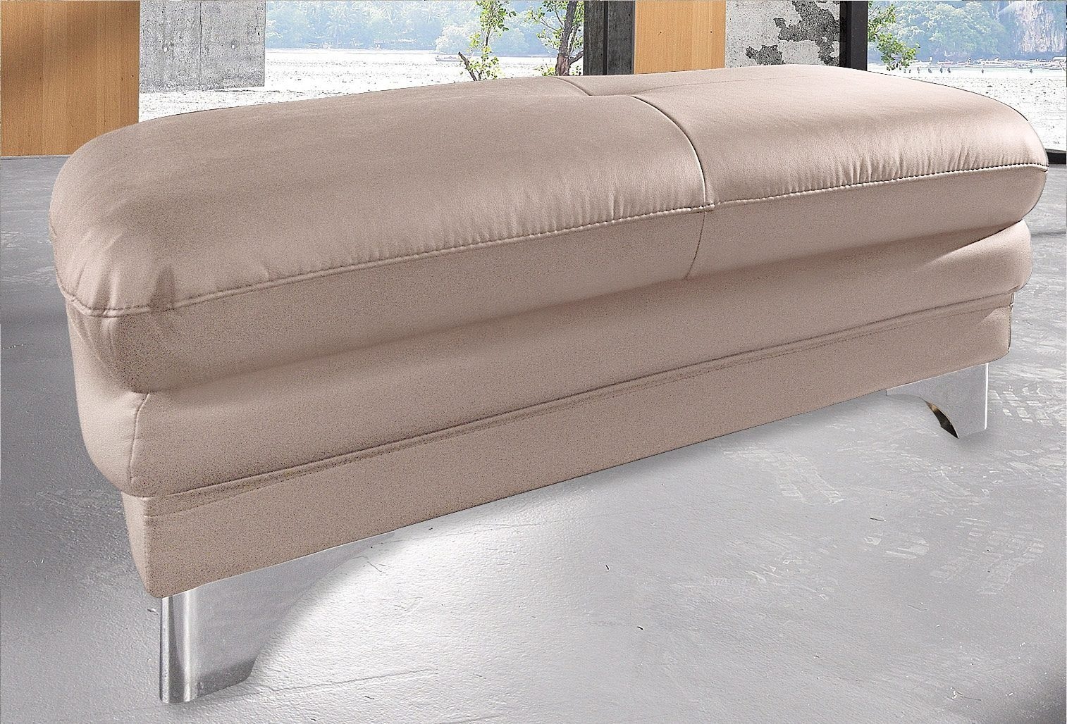 COTTA Polstergarnitur »Enterprise«, (Set), Set bestehend aus: 3-Sitzer mit Arm- & Kopfteilverstellung & Hocker