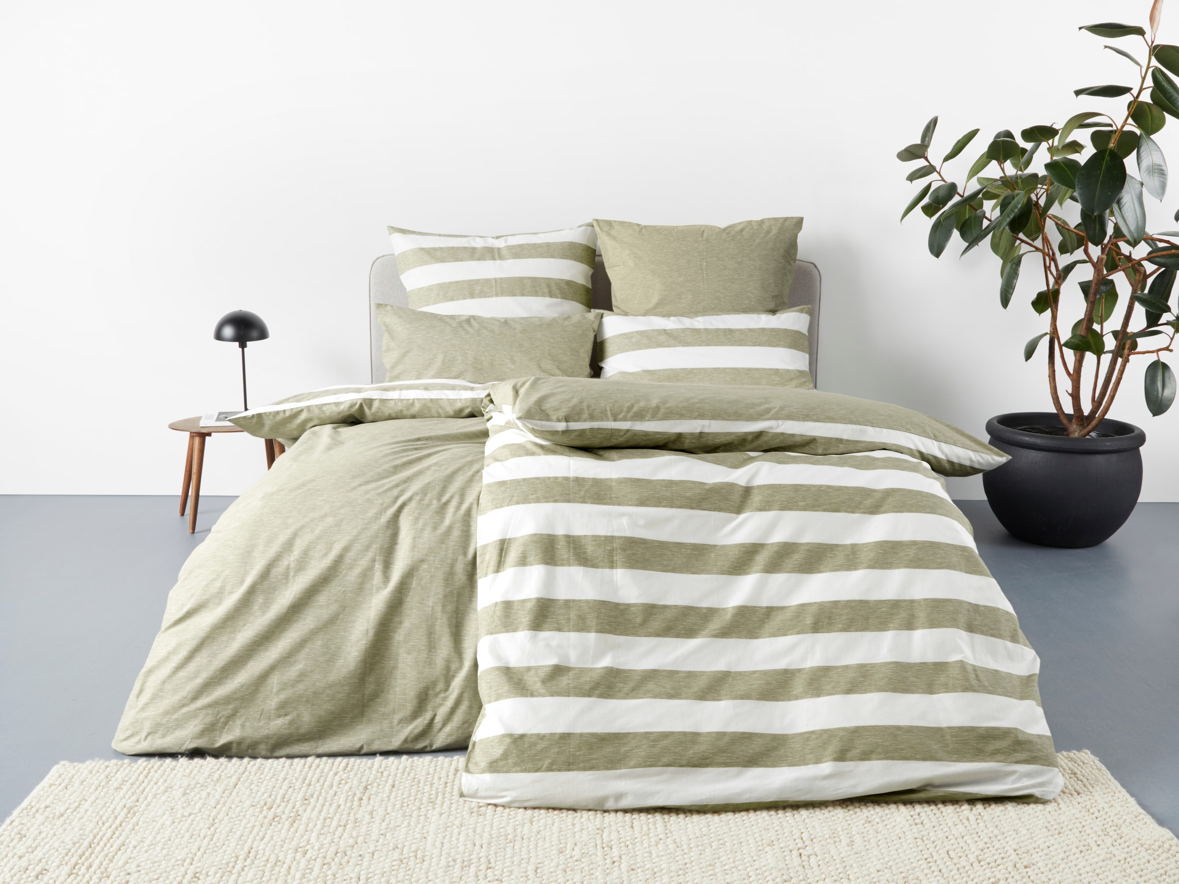 OTTO home Wendebettwäsche "Big Stripe" 2 Stk. tlg. 100% GOTS Baumwolle, ab günstig online kaufen