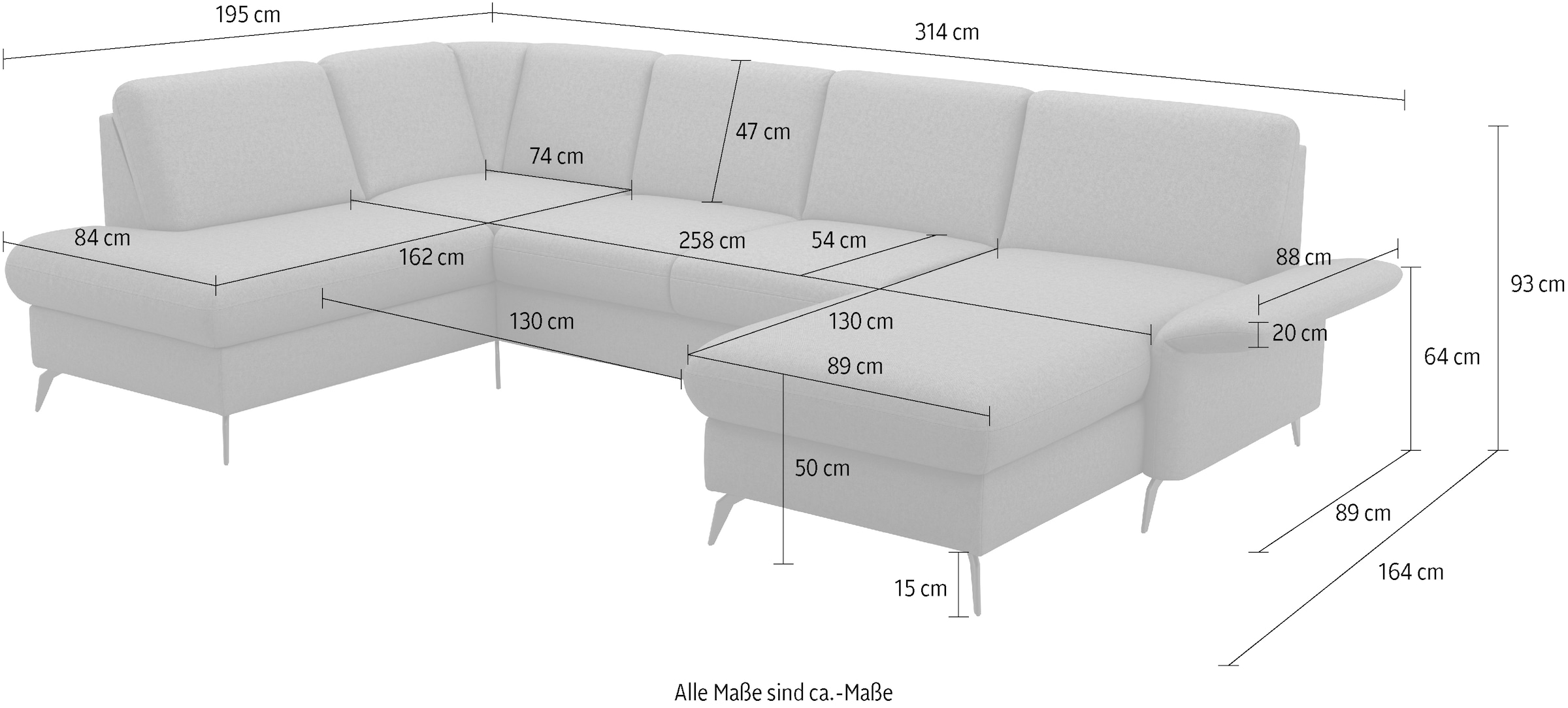 Home affaire Wohnlandschaft »Rochelle«, optional: Armteilverstellung, klappbar, Bettkasen