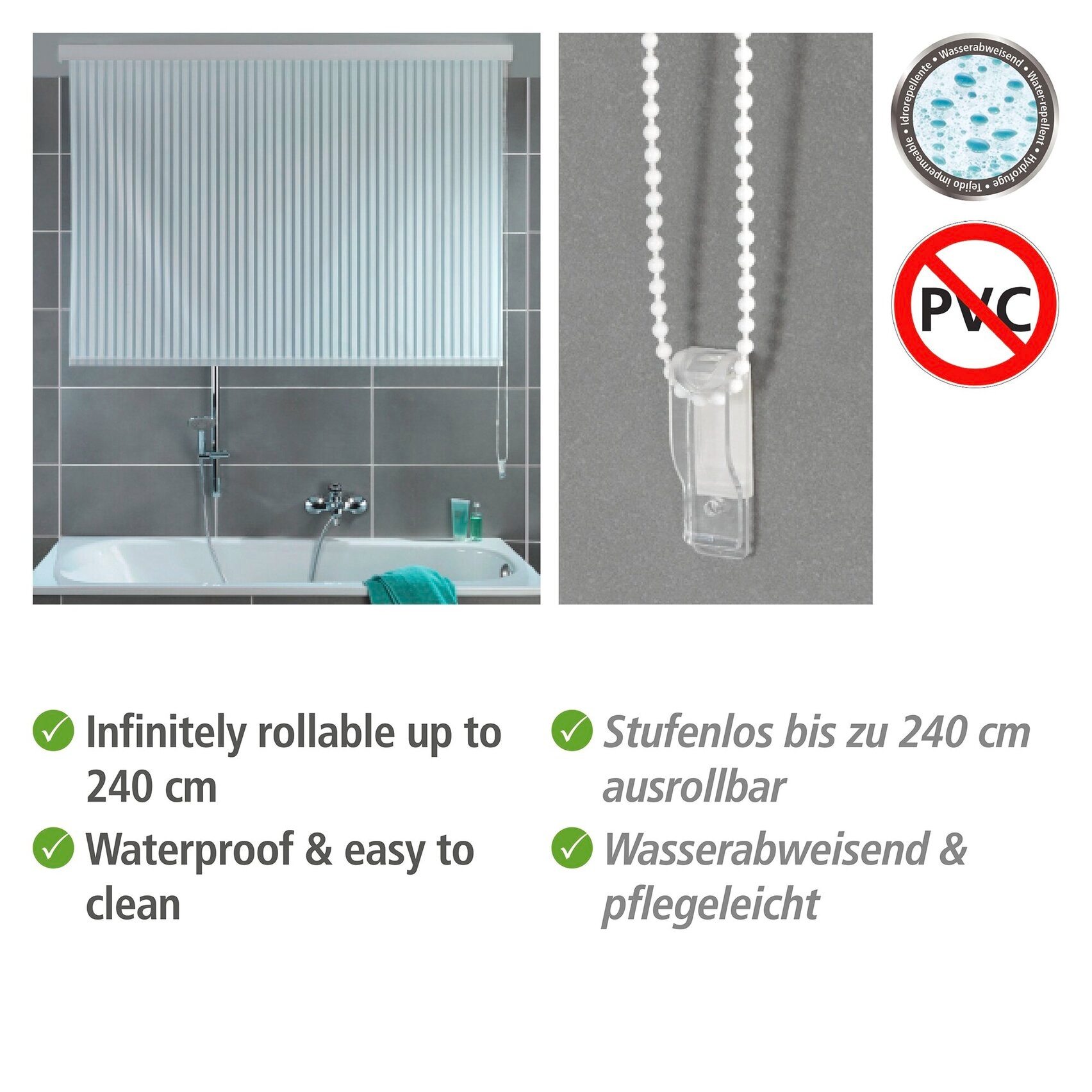 WENKO Duschrollo Breite 128 cm