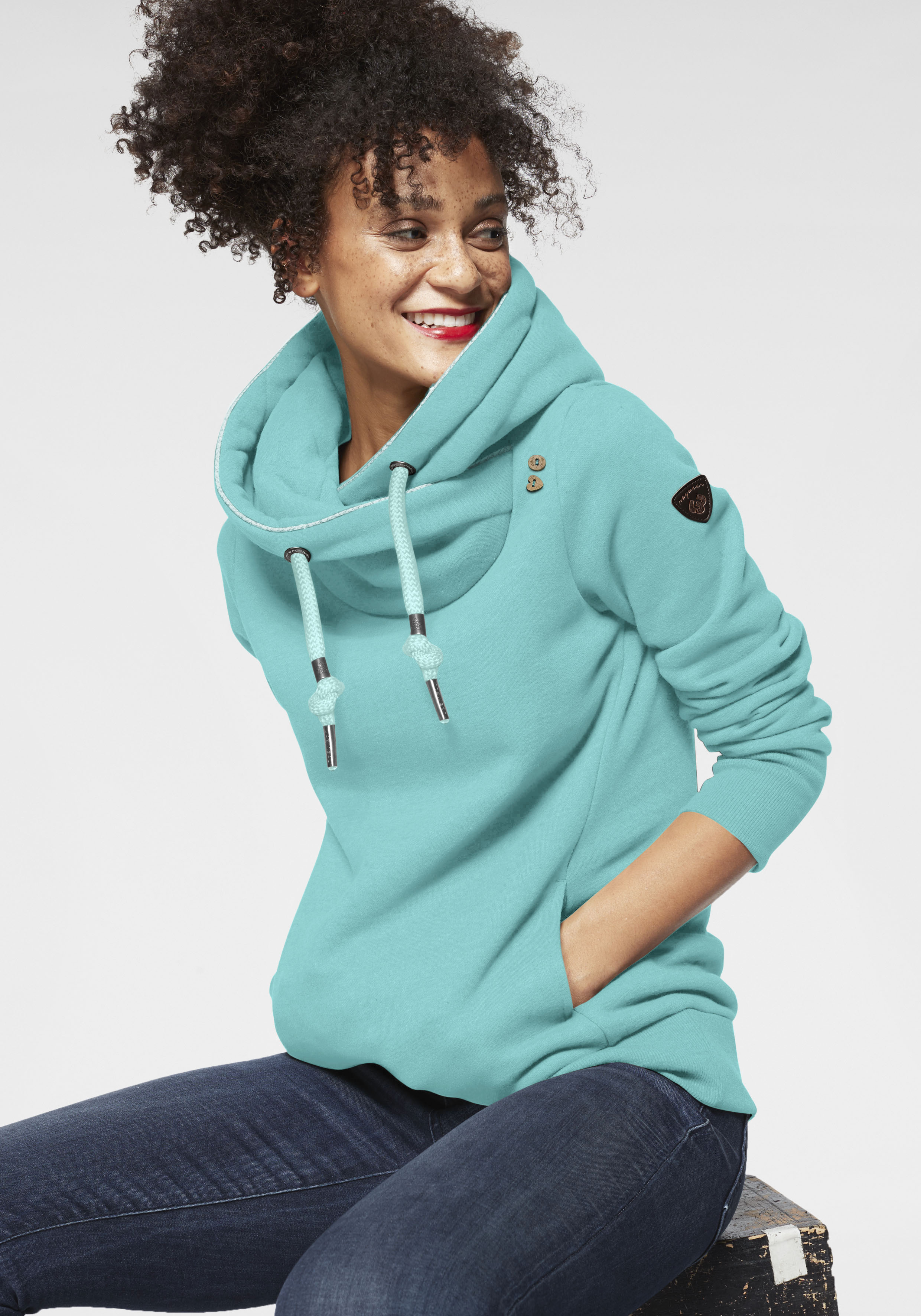 Ragwear Kapuzensweatshirt "GRIPY BUTTON O", Baumwollmischung, Kapuze